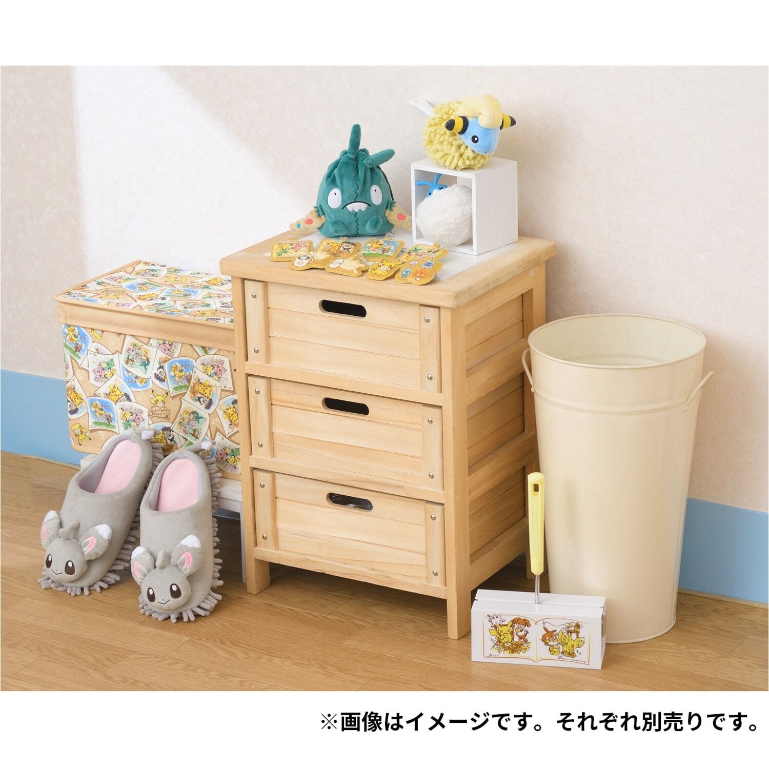 Pokemon Center Original Pikachu Storage Box Everyday Happiness (25 × 38 × 25 cm​)
