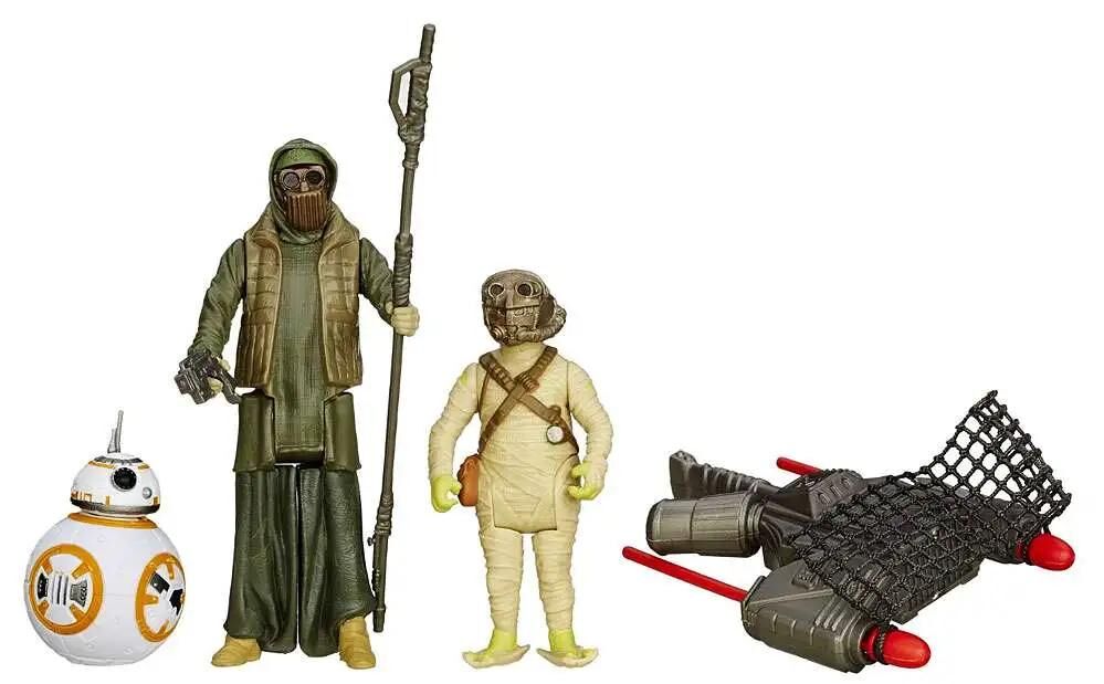 Star Wars The Force Awakens BB-8, Unkars Thug & Jakku Scavenger Action Figure 3-Pack [Firing Net]