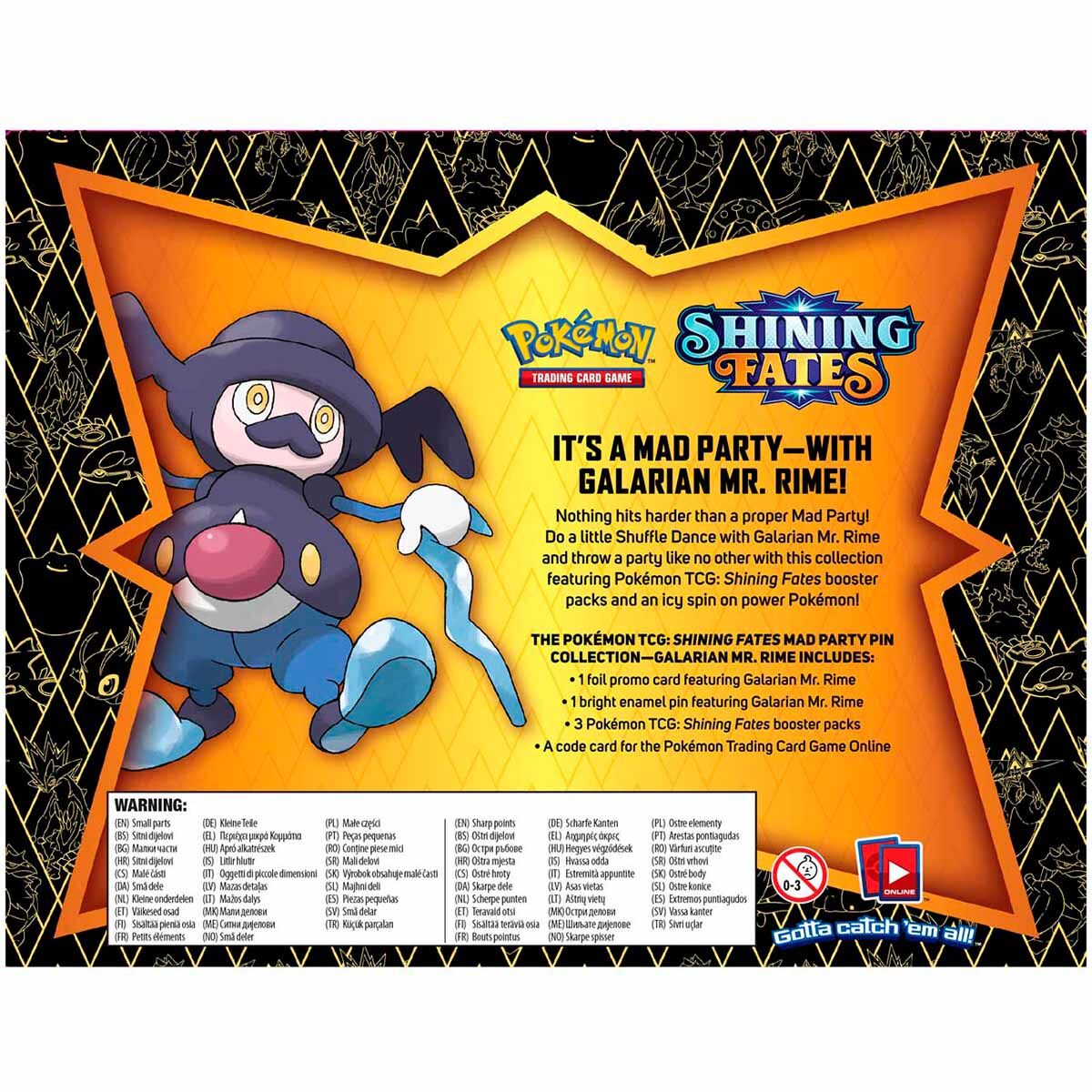Pokémon Shining Fates Mad Party Pin Collection Galarian Mr. Rime - EN