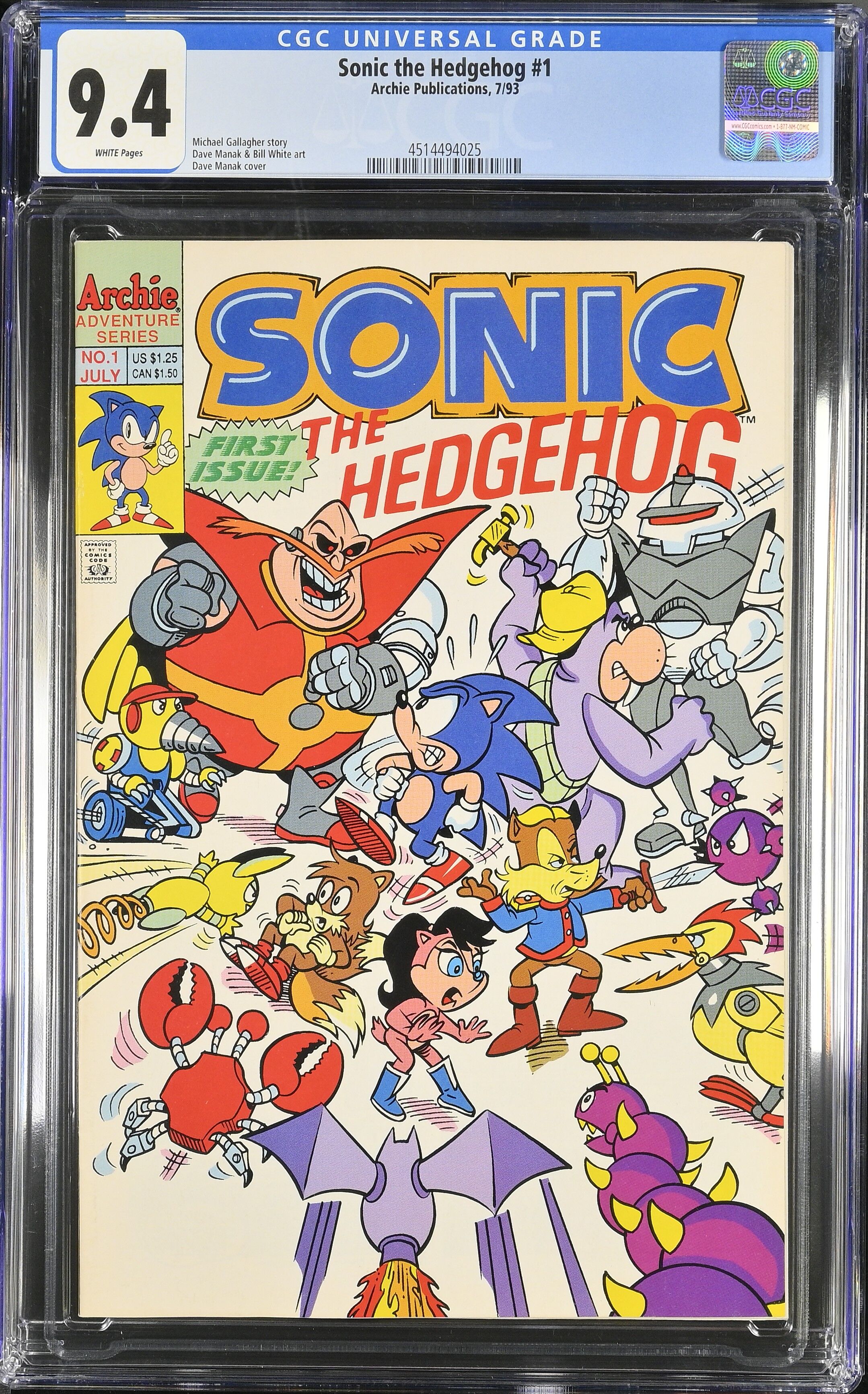 Sonic the Hedgehog #1 CGC 9.4 Sonic the Hedgehog #1 CGC 9.4