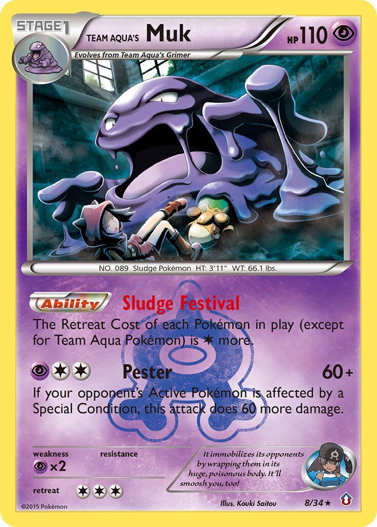 Team Aqua’s Muk - 8/34 - EN Team Aqua’s Muk - 8/34 - EN