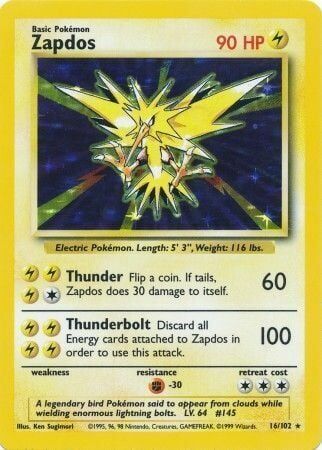 Zapdos - 16/102 - Unlimited - EN Zapdos - 16/102 - Unlimited - EN