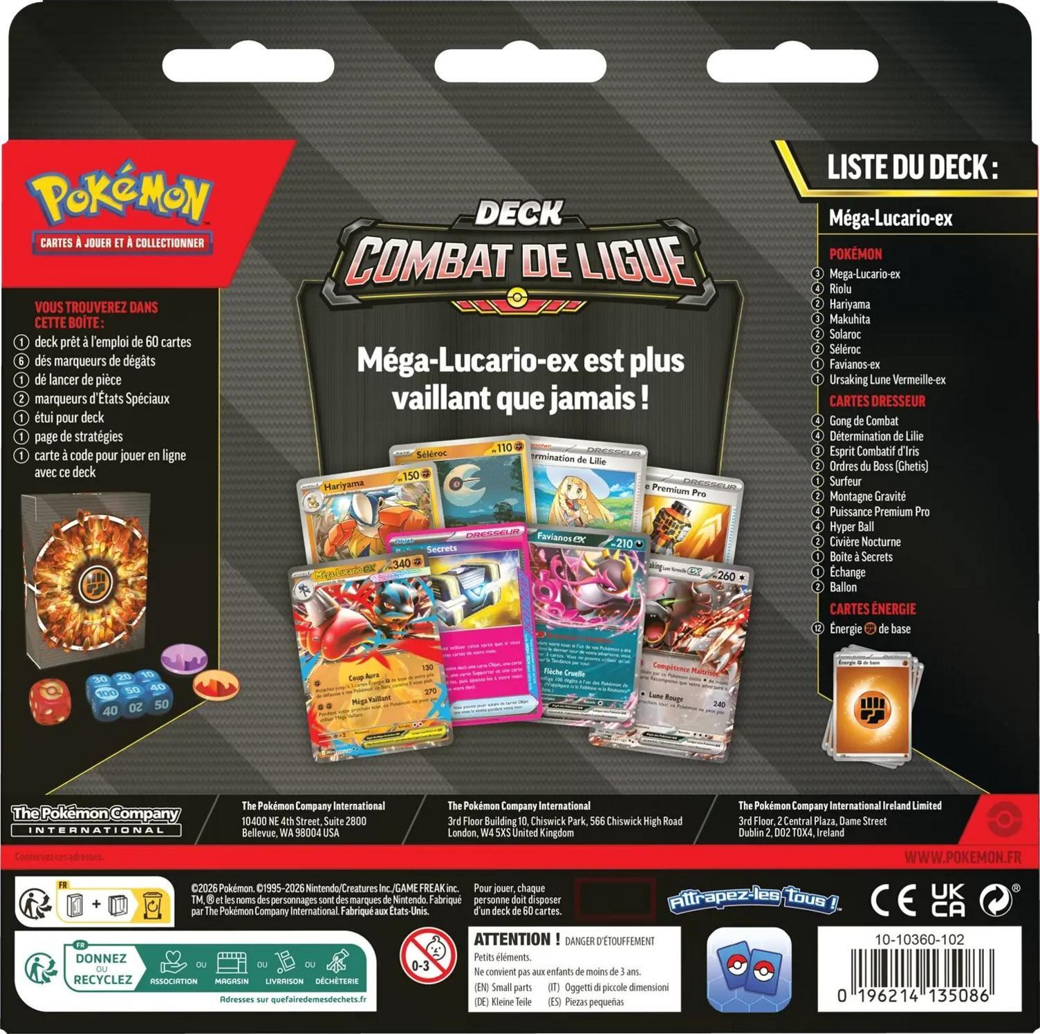 Pokémon JCC: Deck Combat De Ligue Méga-Lucario ex - FR
