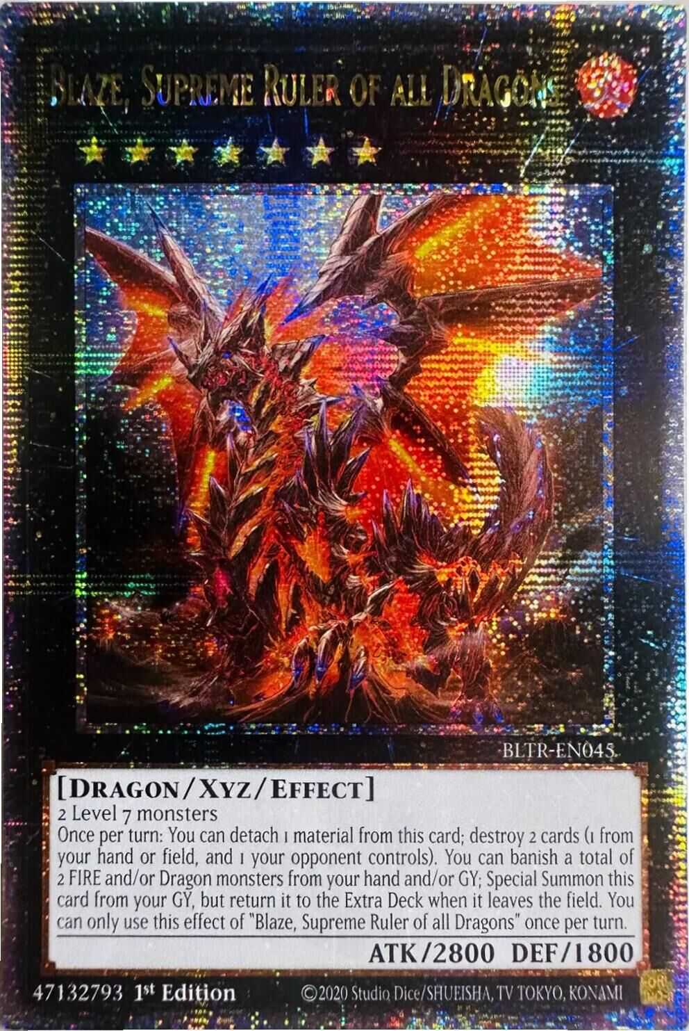 Blaze, Supreme Ruler of all Dragons - BLTR-EN045 - Quarter Century Secret Rare - 1. Auflage