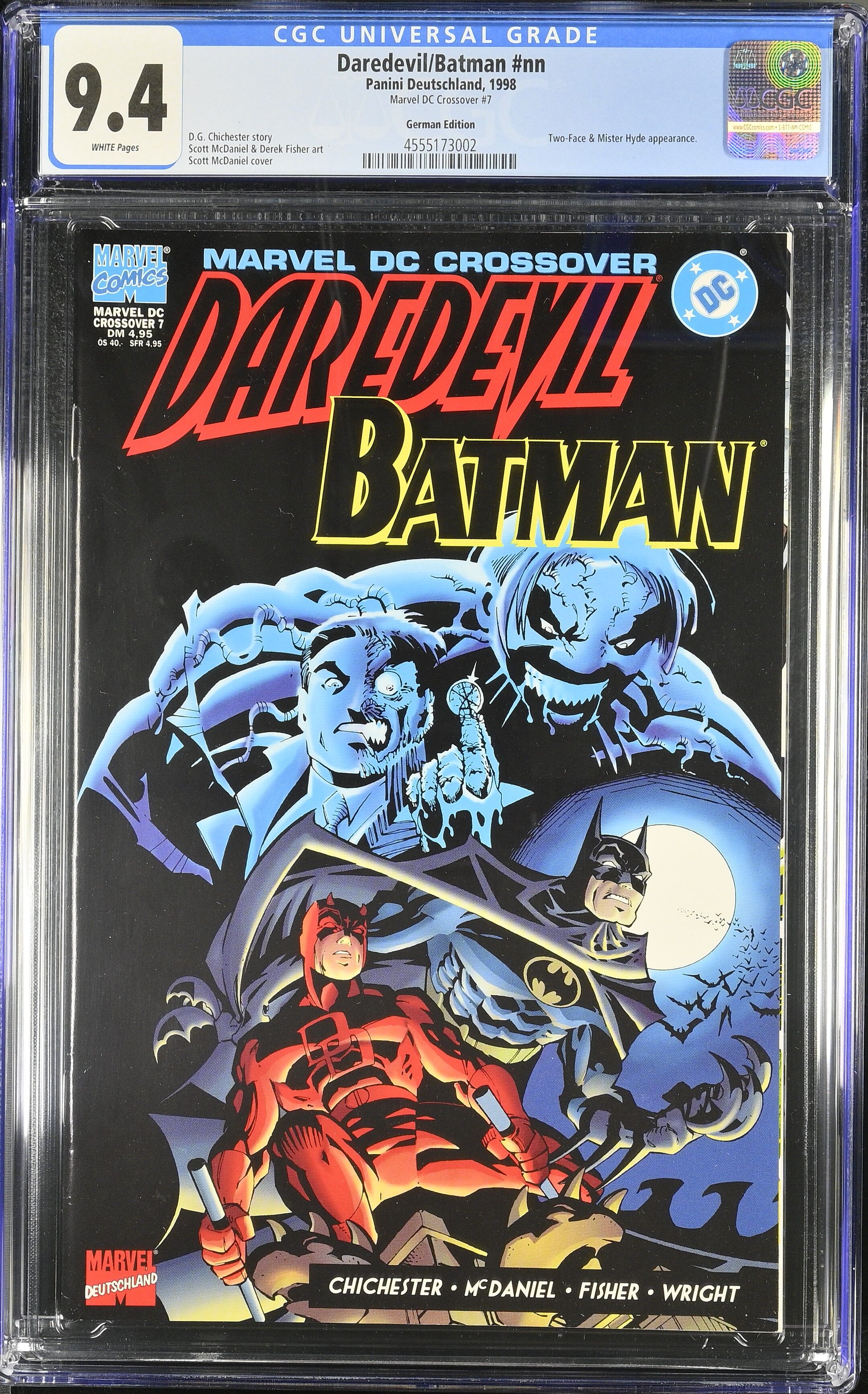Daredevil Batman #nn Marvel DC Crossover #7 CGC 9.4 Top Pop! Daredevil Batman #nn Marvel DC Crossover #7 CGC 9.4 Top Pop!