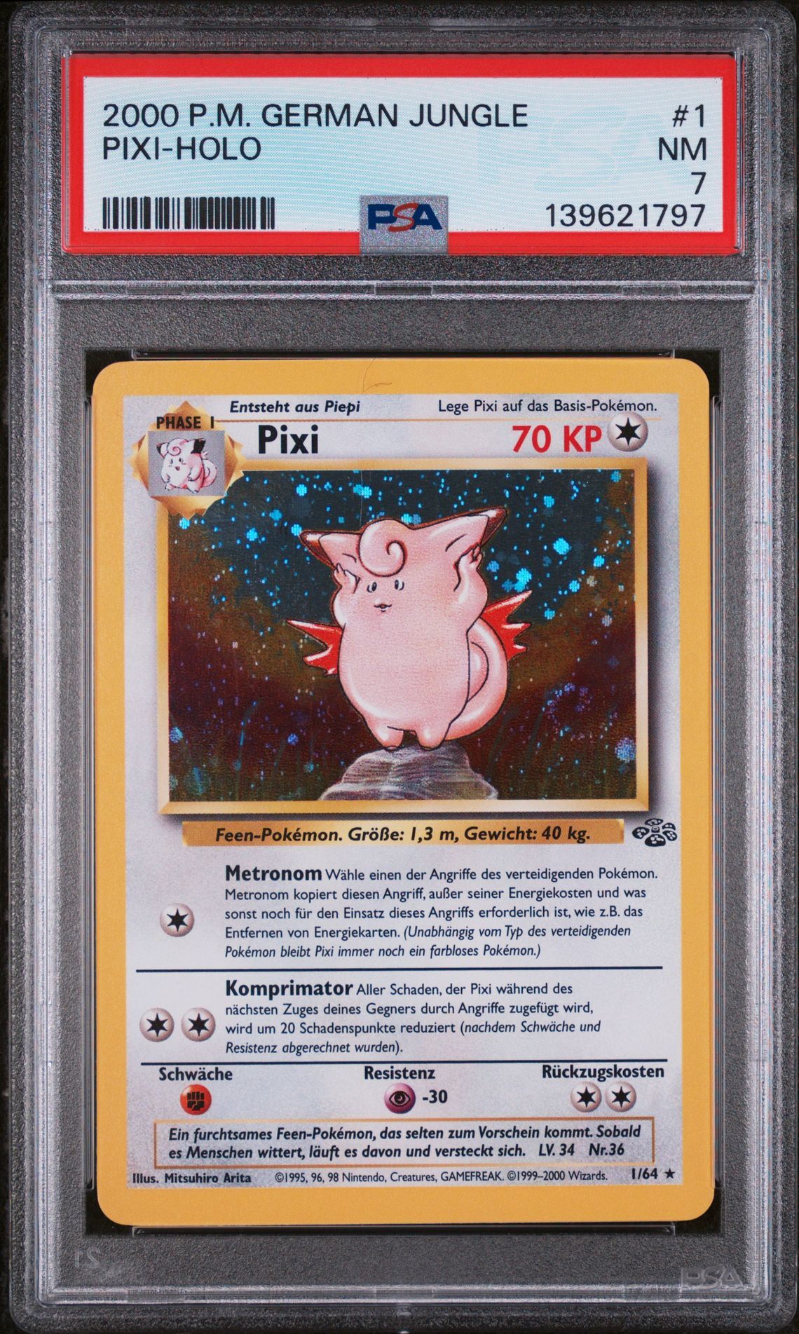 2000 POKEMON GERMAN JUNGLE #1 PIXI-HOLO - NM 7 - Pokemon