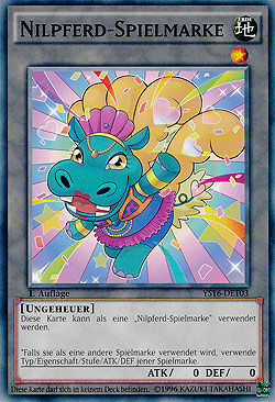 Nilpferd (Blau) Spielmarke - Yu-Gi-Oh!