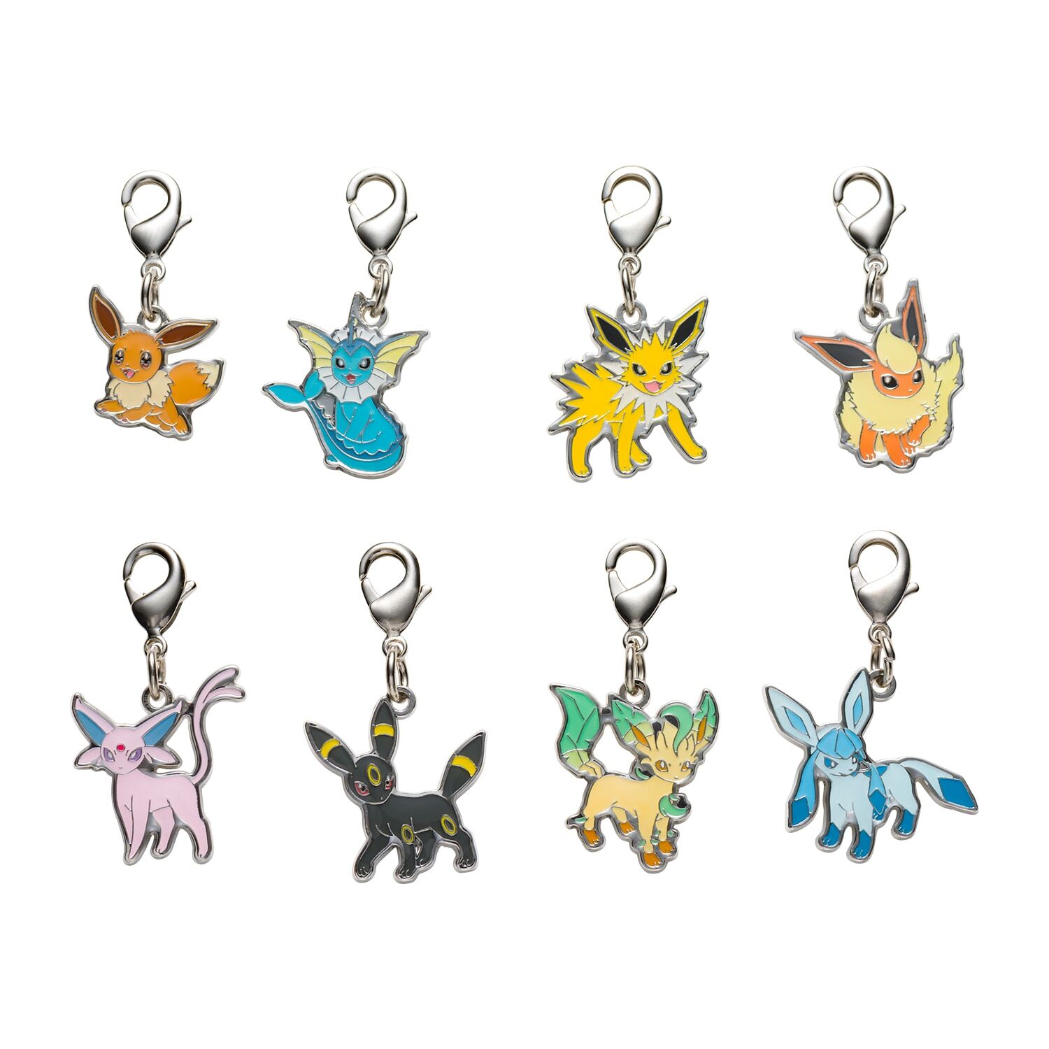 Pokemon Center - Eevee, Vaporeon, Jolteon, Flareon, Espeon, Umbreon, Leafeon, Glaceon Schlüsselanhänger - 8 Stück