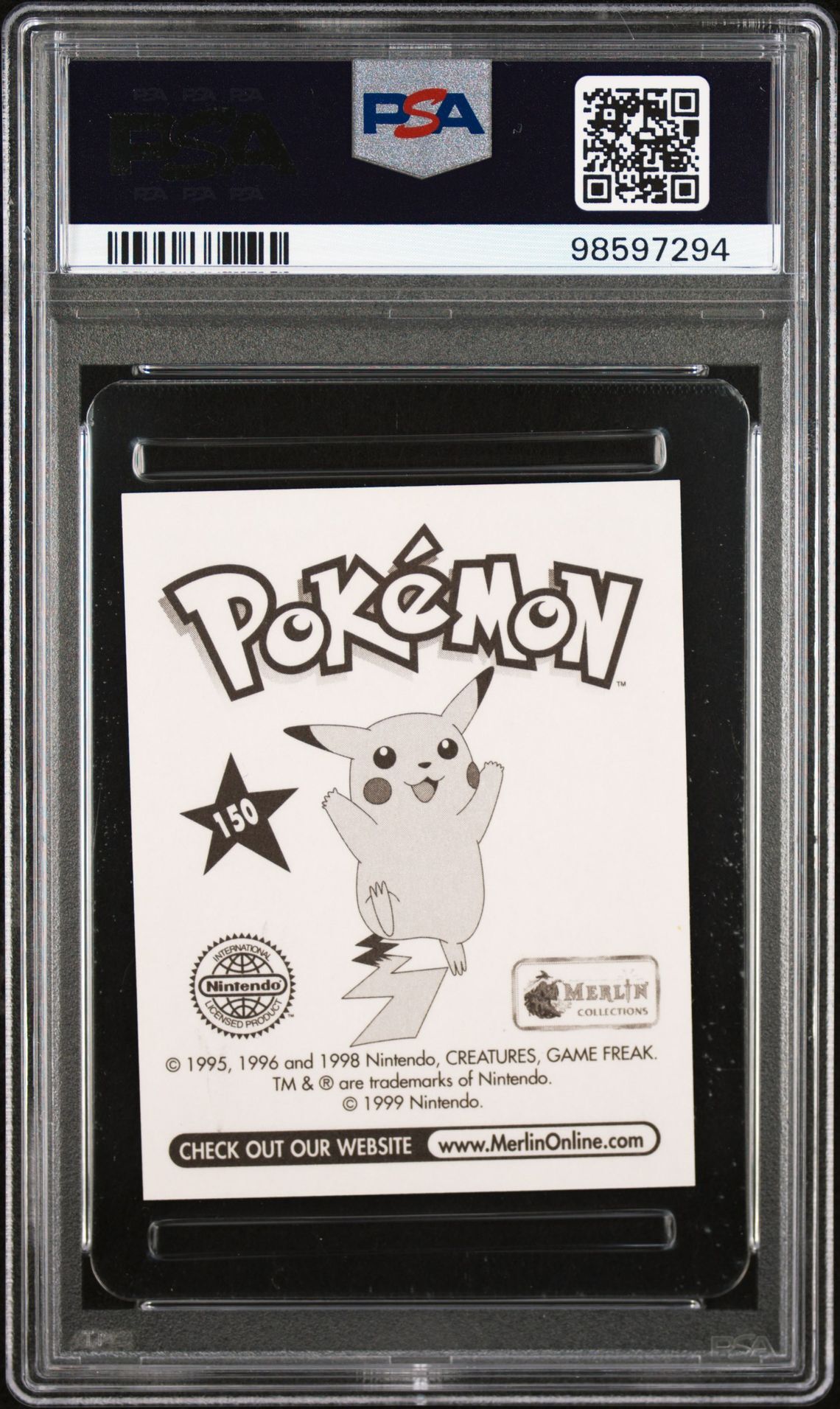 Mewtwo #150 - 1999 Merlin Pokemon Sticker - PSA 10 GEM-MT - Pokémon