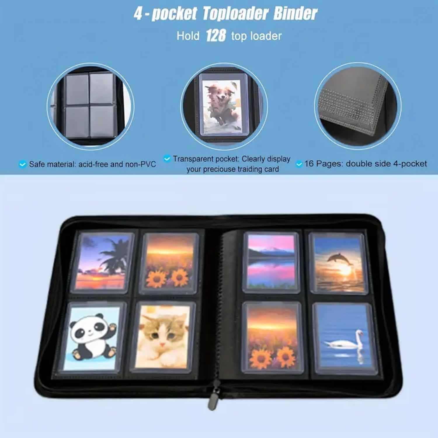 Toploader Binder Order Weiss (4-Pocket)