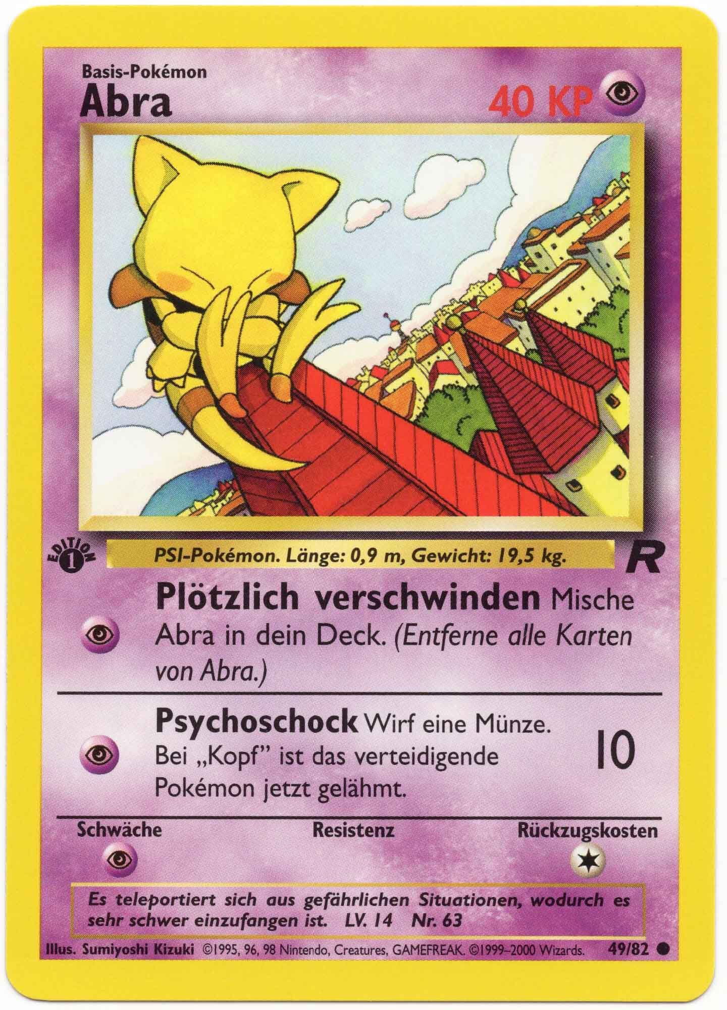 Abra 49/82 1. Edition - Pokémon TCG
