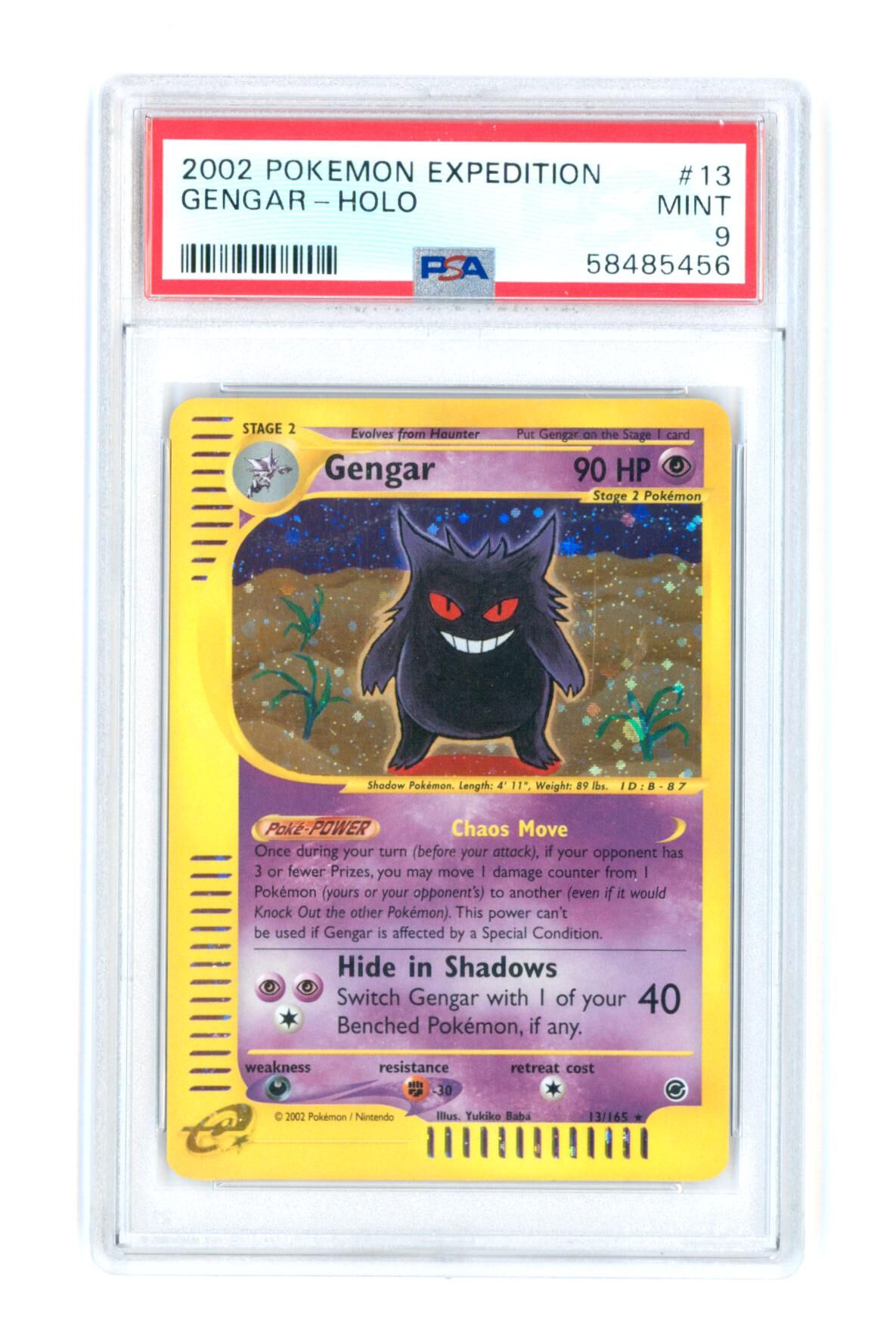 Gengar 13/165 - Holo - Pokemon Expedition - 2002 - PSA 9 MINT - Pokémon