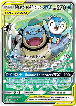 TAG TEAM Blastoise & Piplup GX - 215/236 - Pokémon TCG - Near Mint