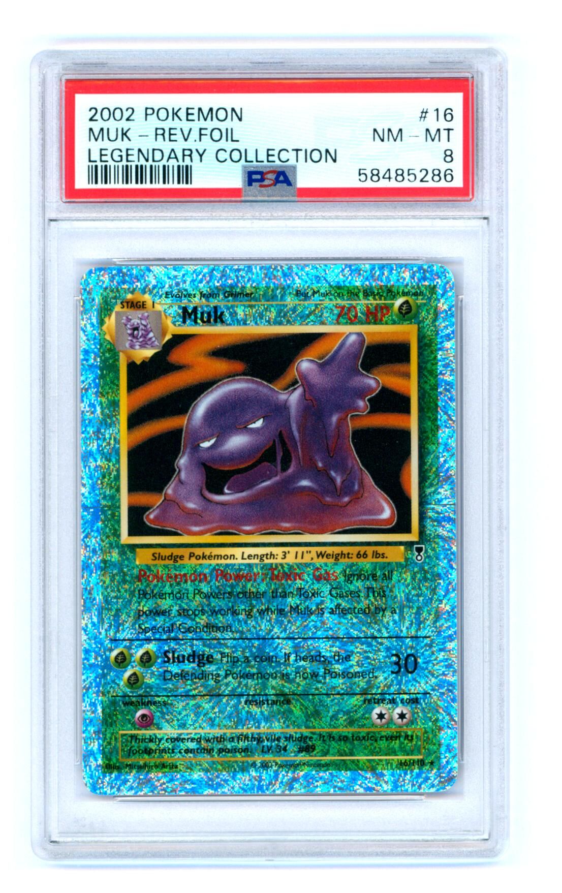 Muk 16/110 - Legendary Collection - Reverse Holo - PSA 8 NM-MT - Pokémon