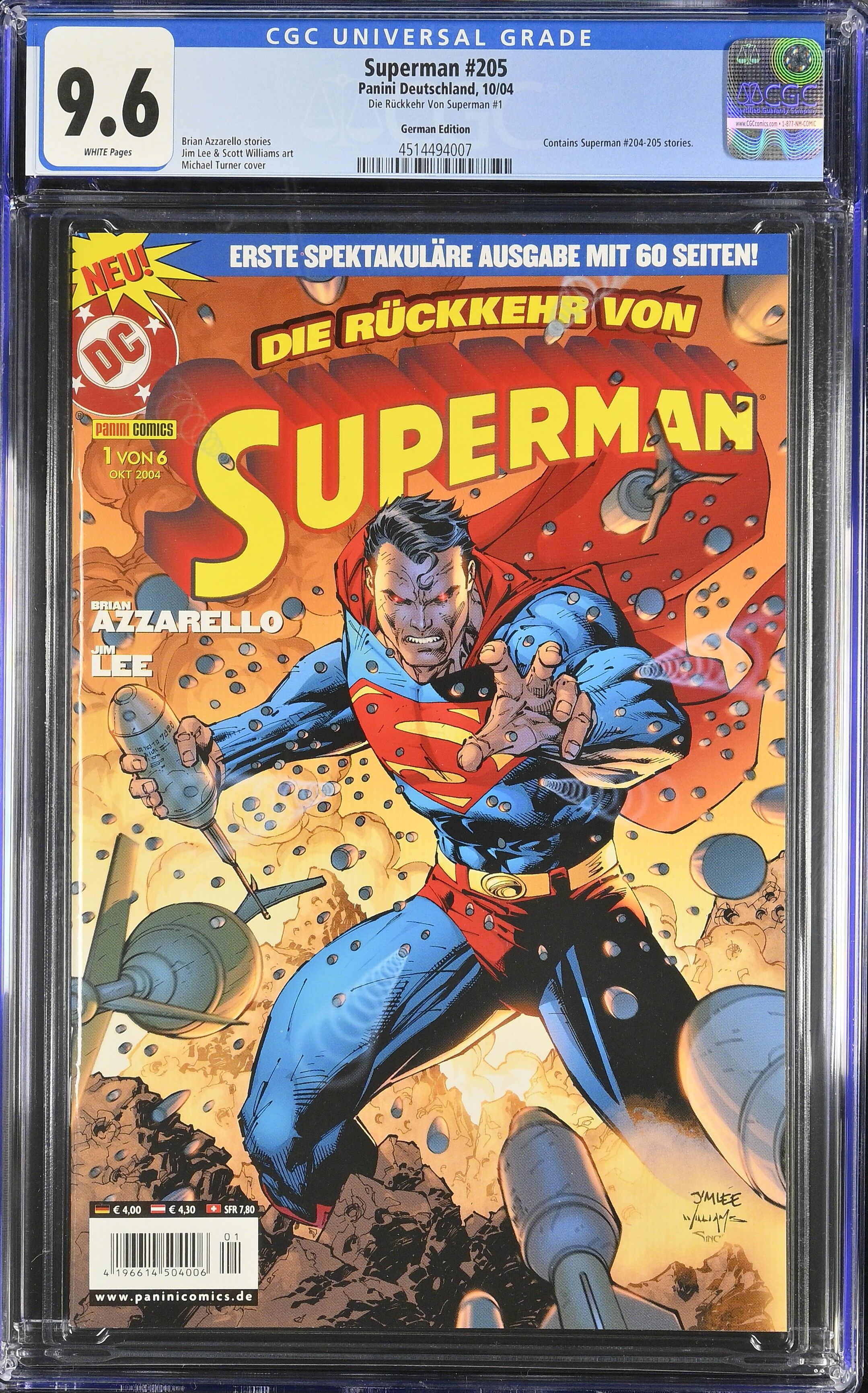 Superman #205 Rückkehr von Superman #1 CGC 9.6 Top Pop!