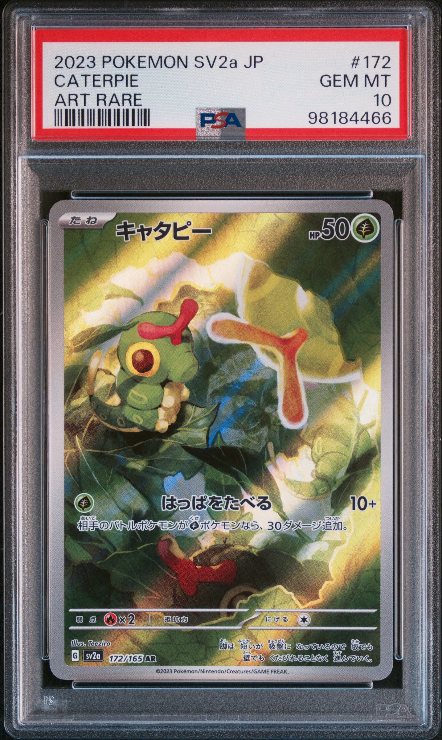 2023 POKEMON JAPANESE SV2A-POKEMON 151 #172 CATERPIE ART RARE - PSA 10 GEM-MT - Pokémon 2023 POKEMON JAPANESE SV2A-POKEMON 151 #172 CATERPIE ART RARE - PSA 10 GEM-MT - Pokémon
