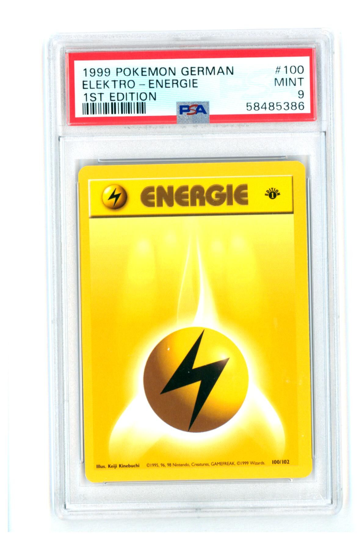 Elektro Energie 100/102 - Base Set - 1st Edition - PSA 9 MINT - Pokémon