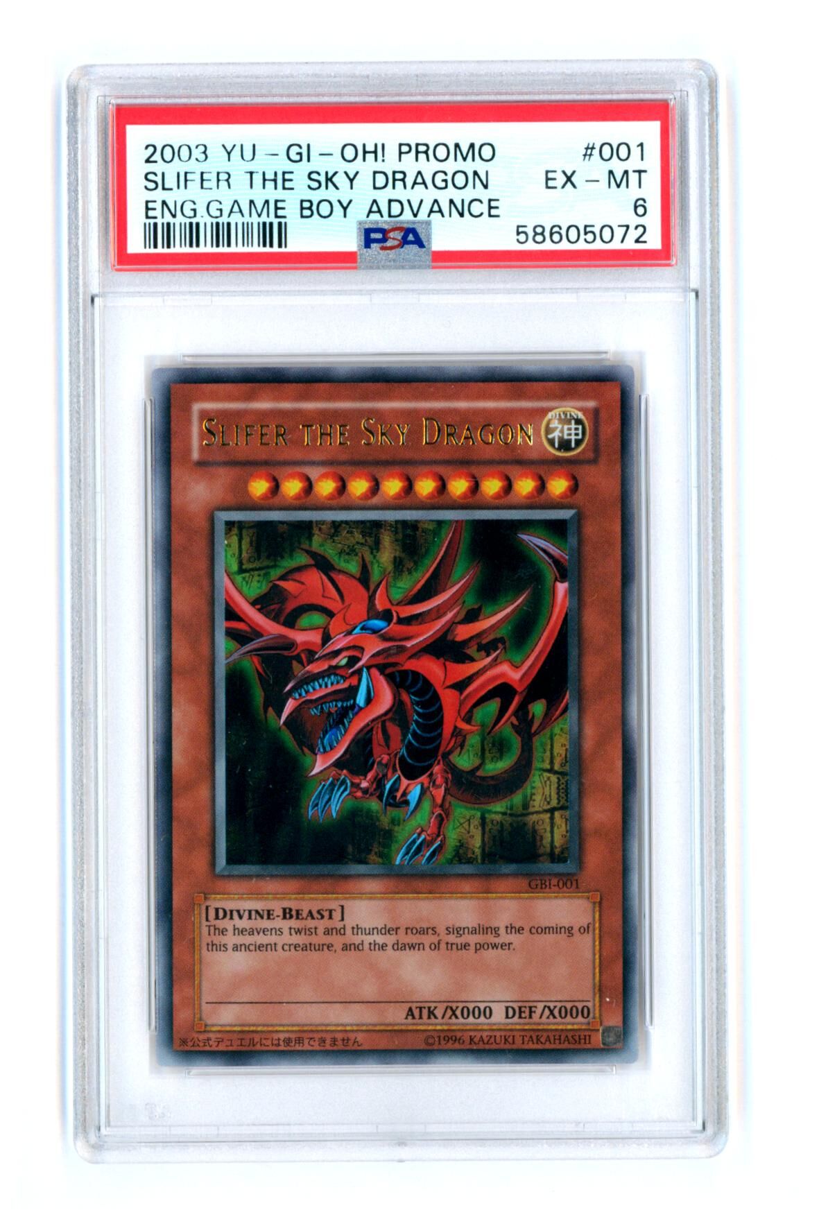 Slifer the Sky Dragon GBI-001 - Game Boy Advance - Ultra Rare - Promo - PSA 6 EX-MT - Yu-Gi-Oh! Slifer the Sky Dragon GBI-001 - Game Boy Advance - Ultra Rare - Promo - PSA 6 EX-MT - Yu-Gi-Oh!