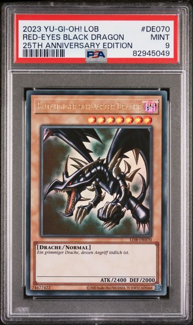 Red-Eyes Black Dragon LOB-DE070 - 25th Anniversary Edition - 2023 - Deutsch - PSA 9 Mint - Yu-Gi-Oh! Red-Eyes Black Dragon LOB-DE070 - 25th Anniversary Edition - 2023 - Deutsch - PSA 9 Mint - Yu-Gi-Oh!