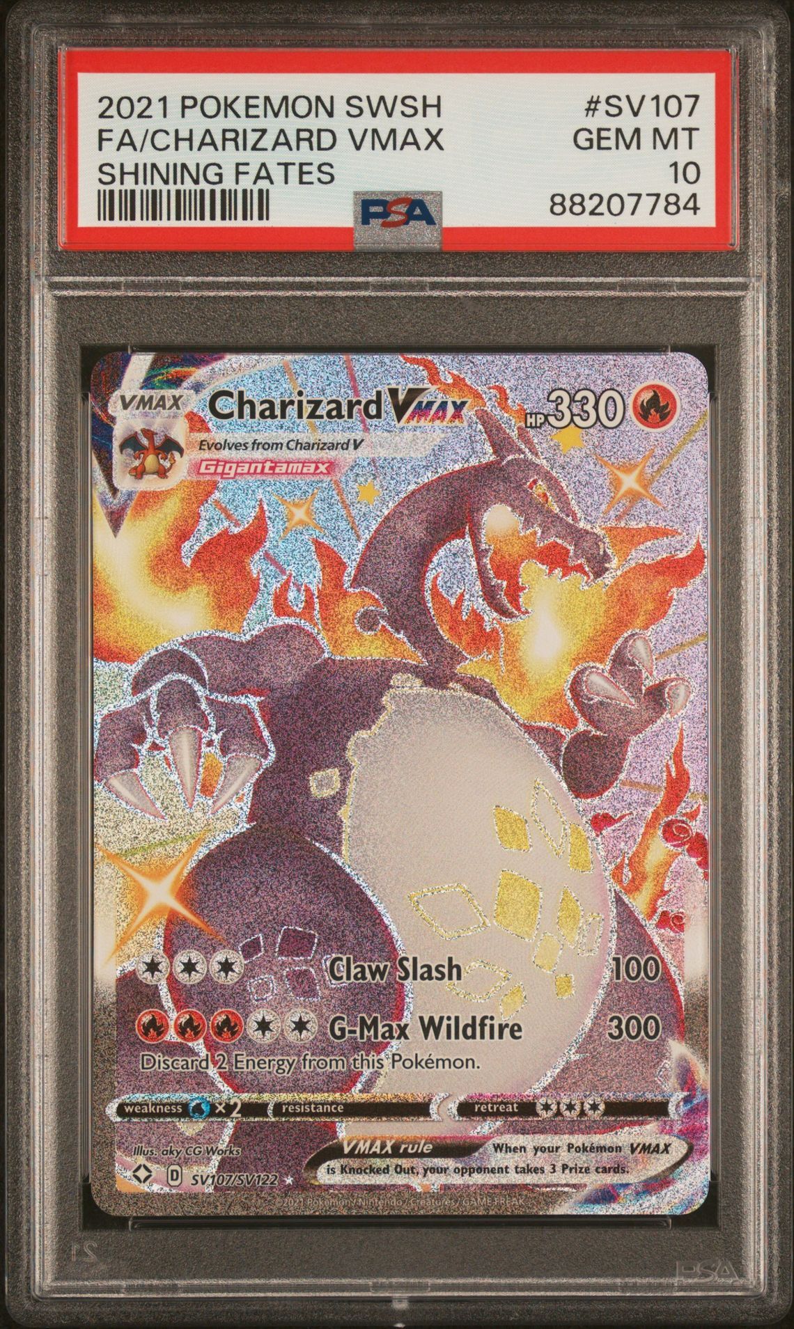 2021 POKEMON SWORD & SHIELD SHINING FATES SV107 FULL ART/CHARIZARD VMAX - PSA 10 GEM-MT - Pokémon 2021 POKEMON SWORD & SHIELD SHINING FATES SV107 FULL ART/CHARIZARD VMAX - PSA 10 GEM-MT - Pokémon