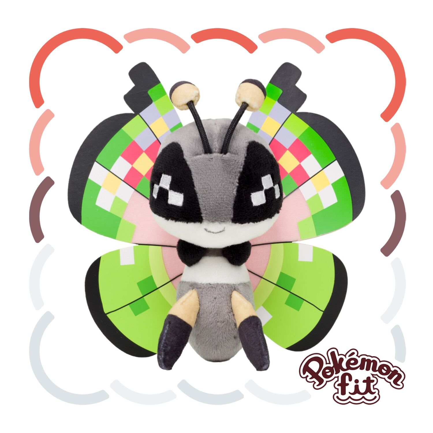 Vivillon Fancy Pattern Sitting Cuties Plush - 16.5 cm