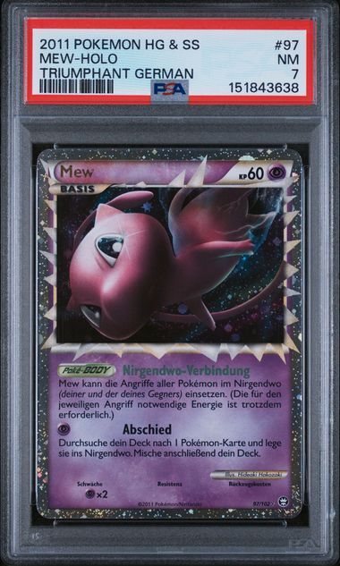 Mew #97 - HeartGold & SoulSilver Triumphant - Holo - PSA 7 NM - Pokemon
