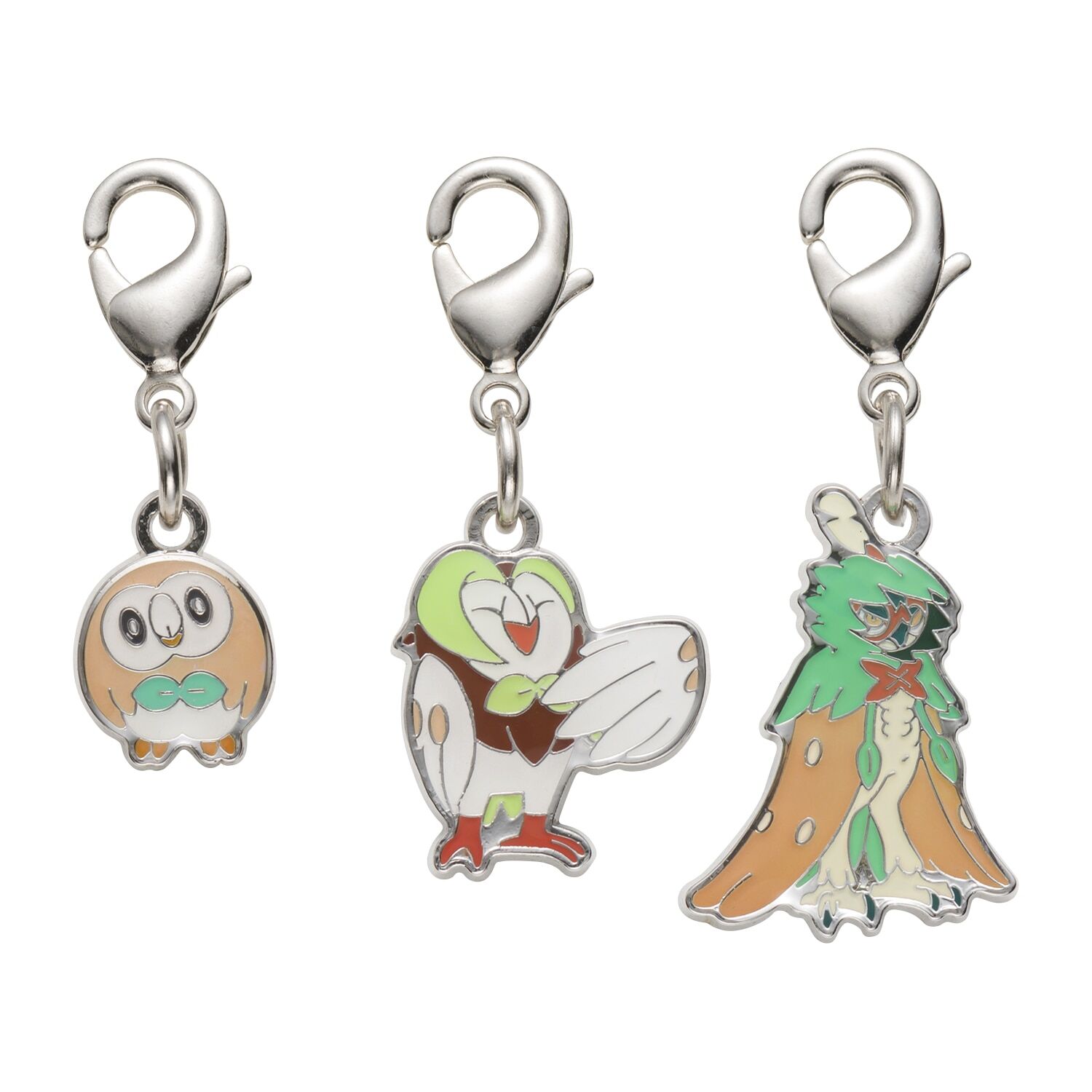 Pokemon Center - Rowlet, Dartrix, Decidueye Schlüsselanhänger - 3 Stück
