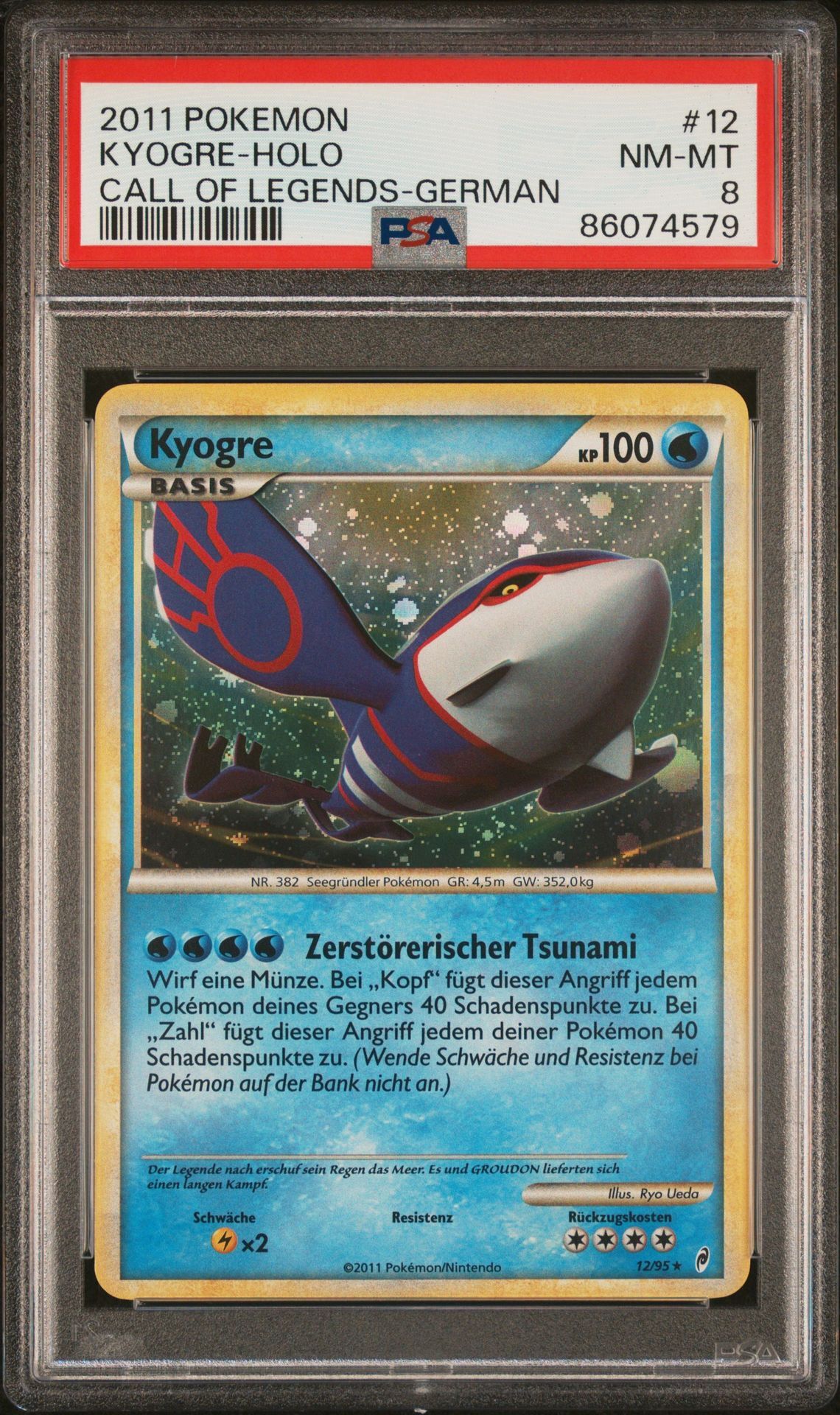 2011 POKEMON CALL OF LEGENDS 12 KYOGRE-HOLO GERMAN - PSA 8 NM-MT 2011 POKEMON CALL OF LEGENDS 12 KYOGRE-HOLO GERMAN - PSA 8 NM-MT