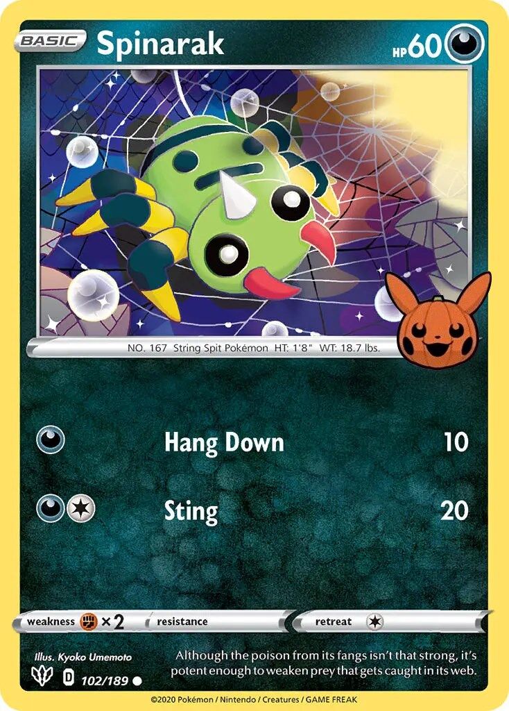 Spinarak - 102/189 - Pokémon TCG - Near Mint - EN
