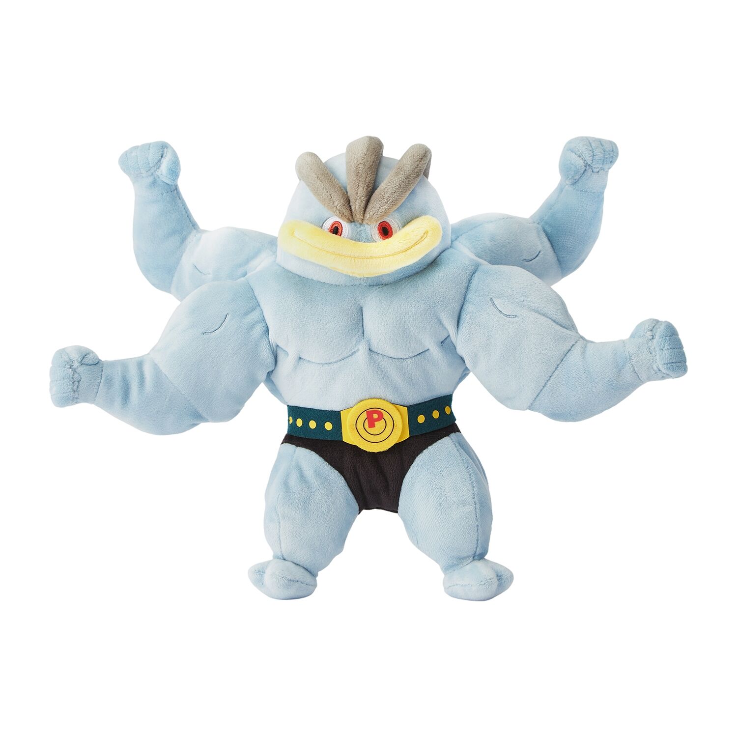 Pokémon Center Original - Muscular! Psoing Plush Toy: Training Machamp - 33 cm 
