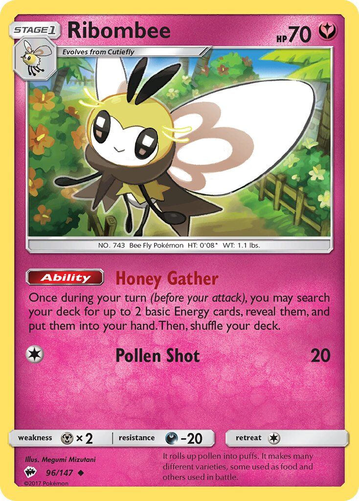 Ribombee - 96/147 - Pokémon TCG - Lightly Played - EN