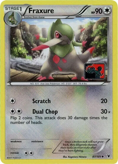 Fraxure - 87/101 - Pokémon TCG - League Promo - Near Mint