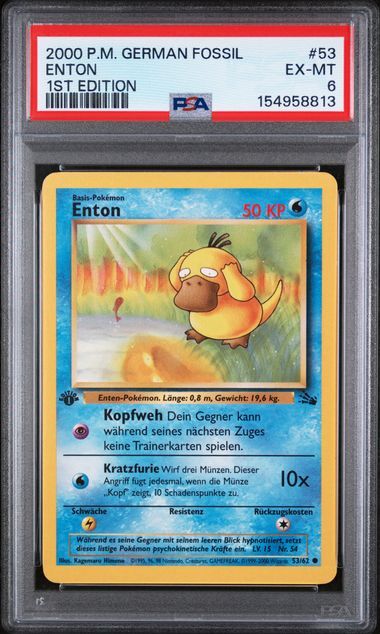 Enton #53 - Fossil - 1st Edition - PSA 6 EX-MT - Pokemon