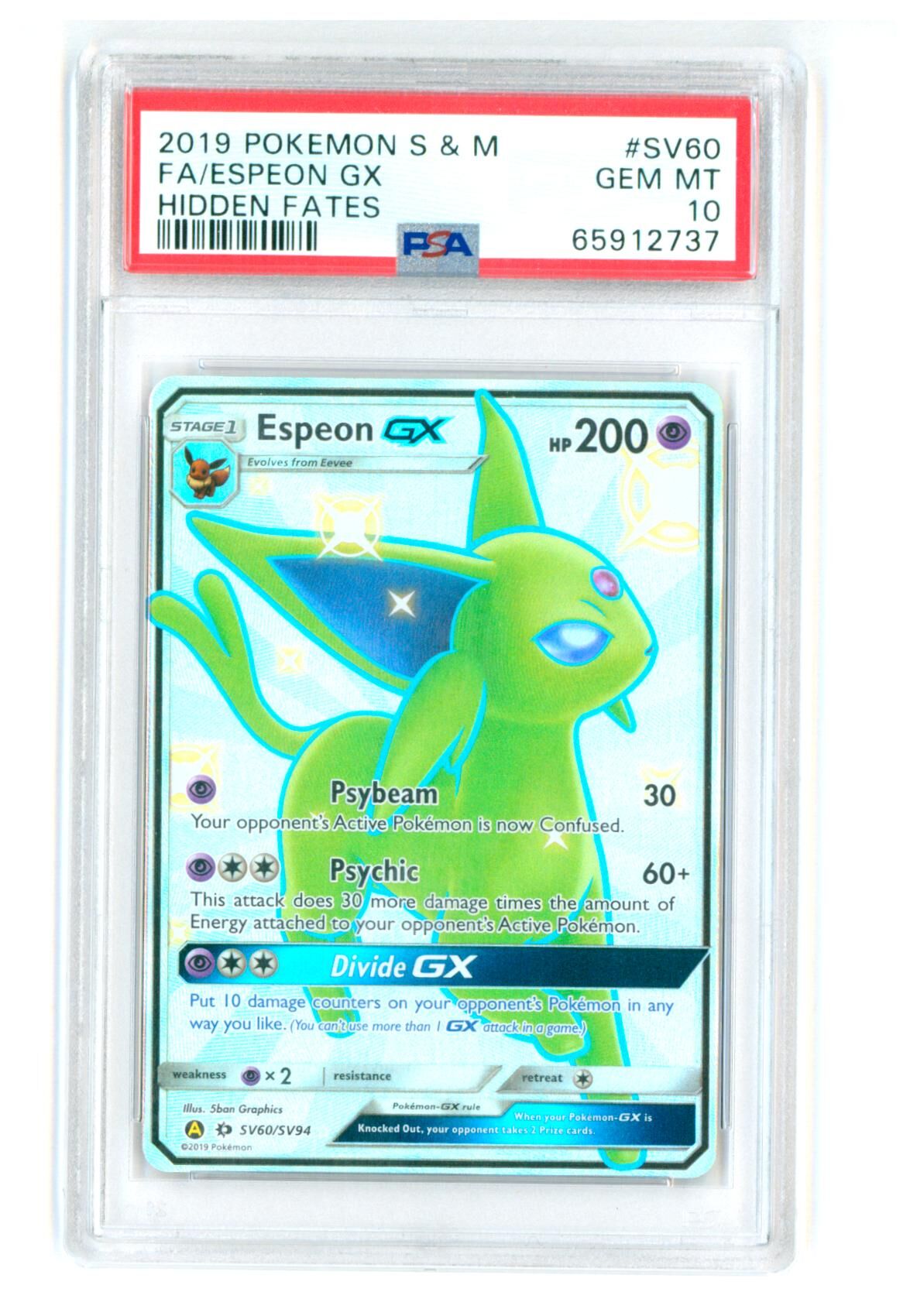 Espeon SV60/SV94 - Sun & Moon Hidden Fates - PSA 10 GEM-MT - Pokemon Espeon SV60/SV94 - Sun & Moon Hidden Fates - PSA 10 GEM-MT - Pokemon