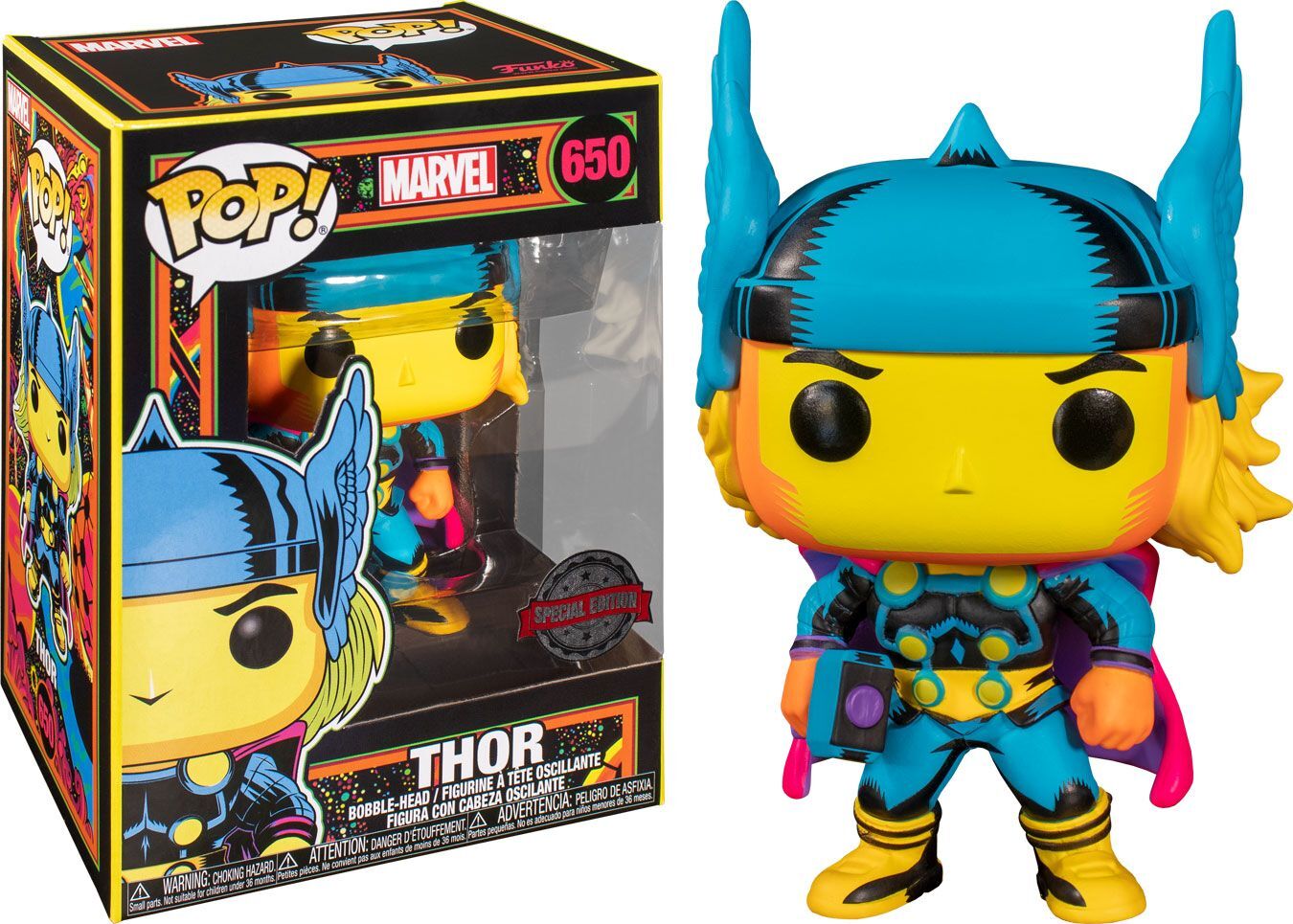 Marvel POP! Marvel Black Light Vinyl Figur Thor 9 cm Marvel POP! Marvel Black Light Vinyl Figur Thor 9 cm