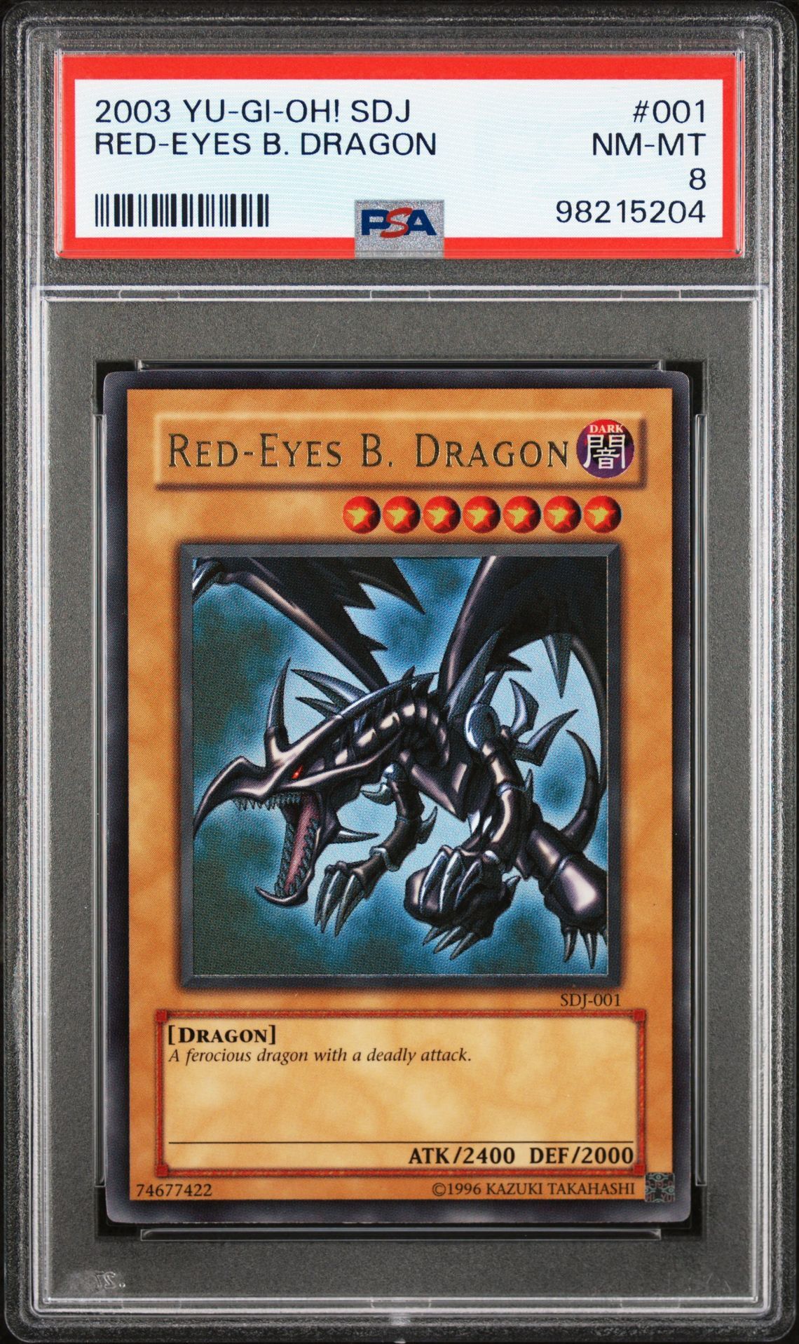 2003 YU-GI-OH! STARTER DECK: JOEY 001 RED-EYES B. DRAGON - PSA 8 NM-MT - Yu-Gi-Oh! 2003 YU-GI-OH! STARTER DECK: JOEY 001 RED-EYES B. DRAGON - PSA 8 NM-MT - Yu-Gi-Oh!