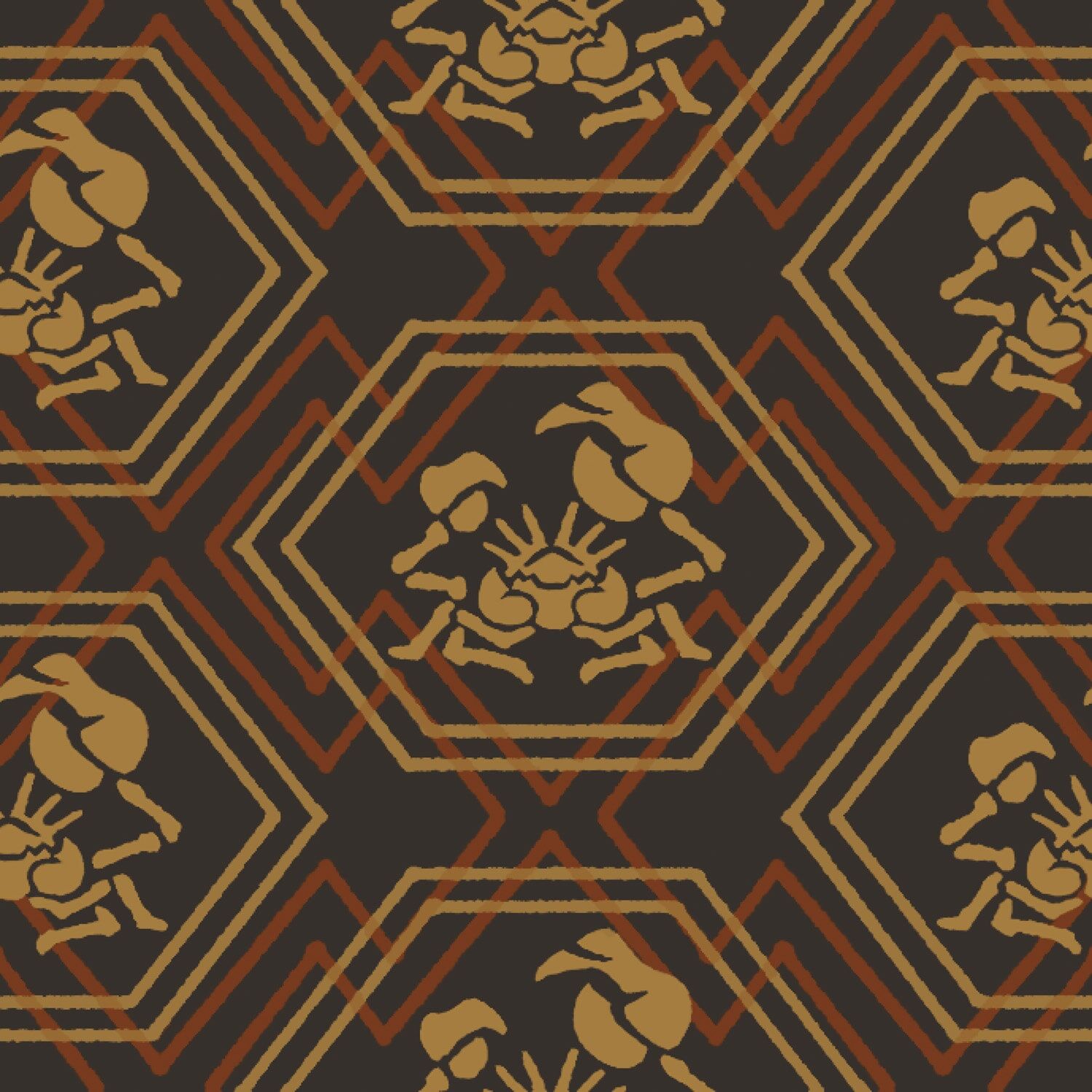 Pokemon Center Original SARASA Shirts Kingler pattern