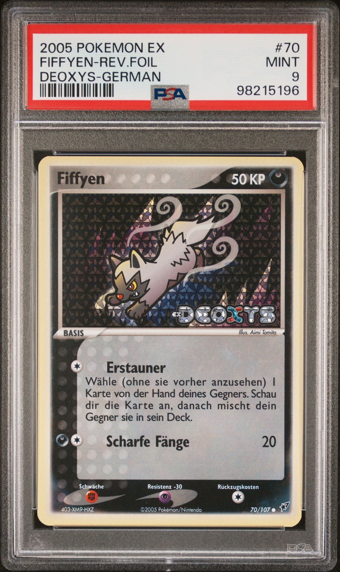2005 POKEMON EX DEOXYS 70 FIFFYEN-REVERSE FOIL GERMAN - PSA 9 MINT - Pokémon 2005 POKEMON EX DEOXYS 70 FIFFYEN-REVERSE FOIL GERMAN - PSA 9 MINT - Pokémon