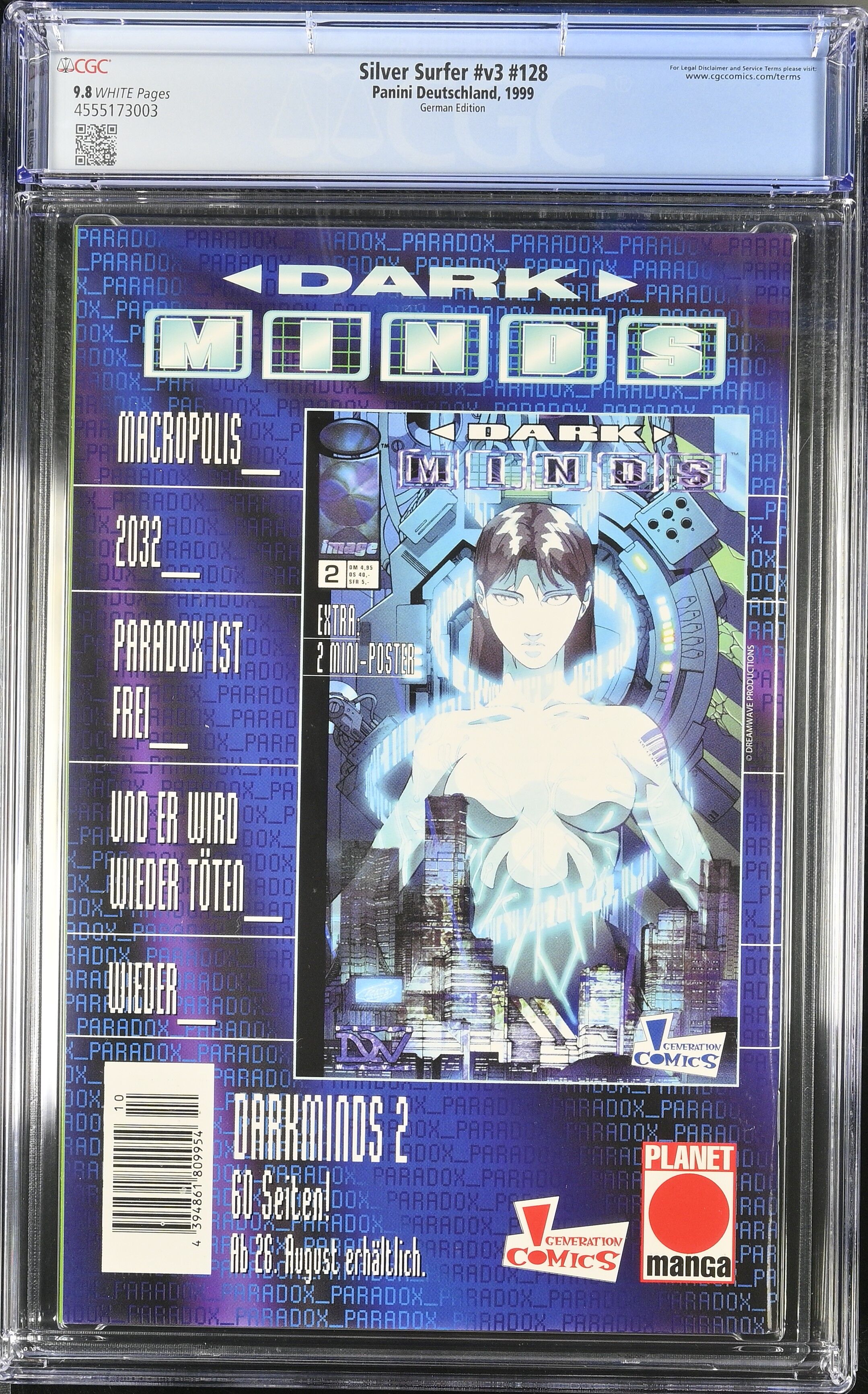 Silver Surfer #128 CGC 9.8 Marvel Special #10 deutsch Top Pop!