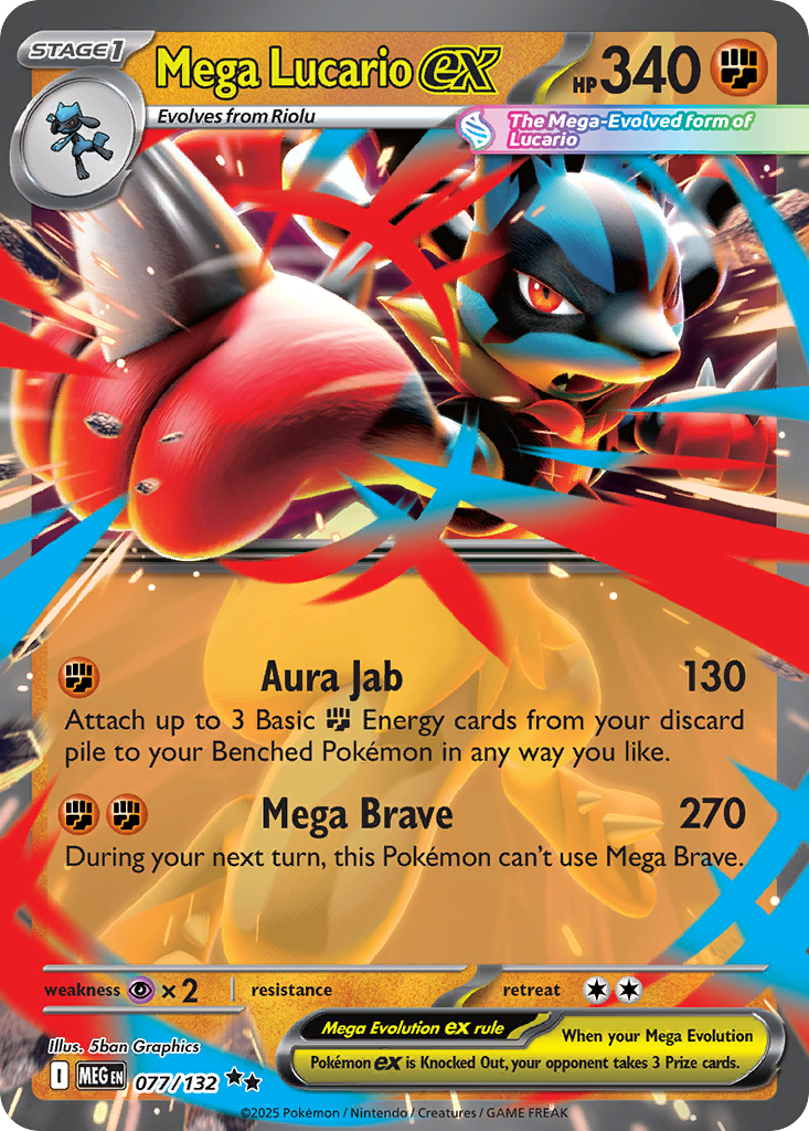 Mega Lucario ex - 077/132 - EN