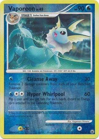 Vaporeon - 34/100 - Reverse Holo - EN