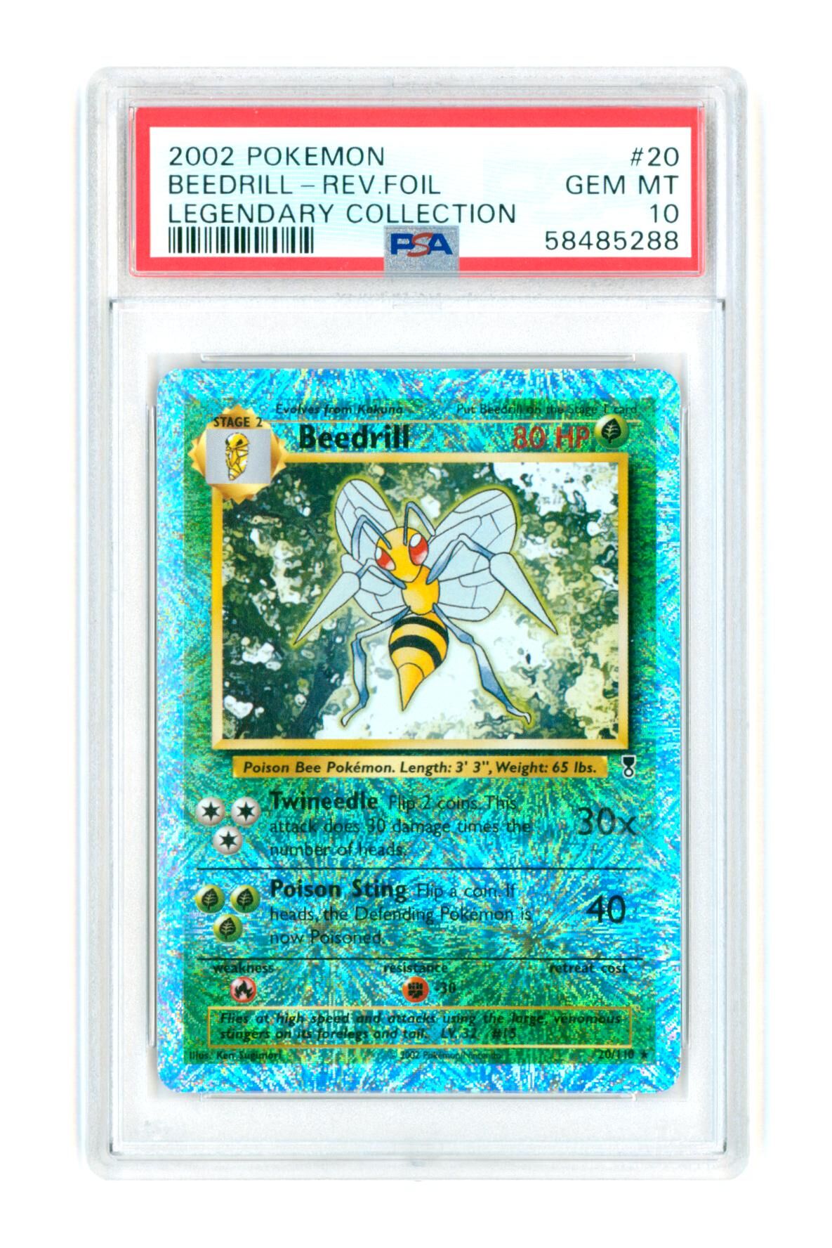 Beedrill 20/110 - Legendary Collection - Rev. Foil - 2002 - PSA 10 GEM-MT - Pokémon Beedrill 20/110 - Legendary Collection - Rev. Foil - 2002 - PSA 10 GEM-MT - Pokémon