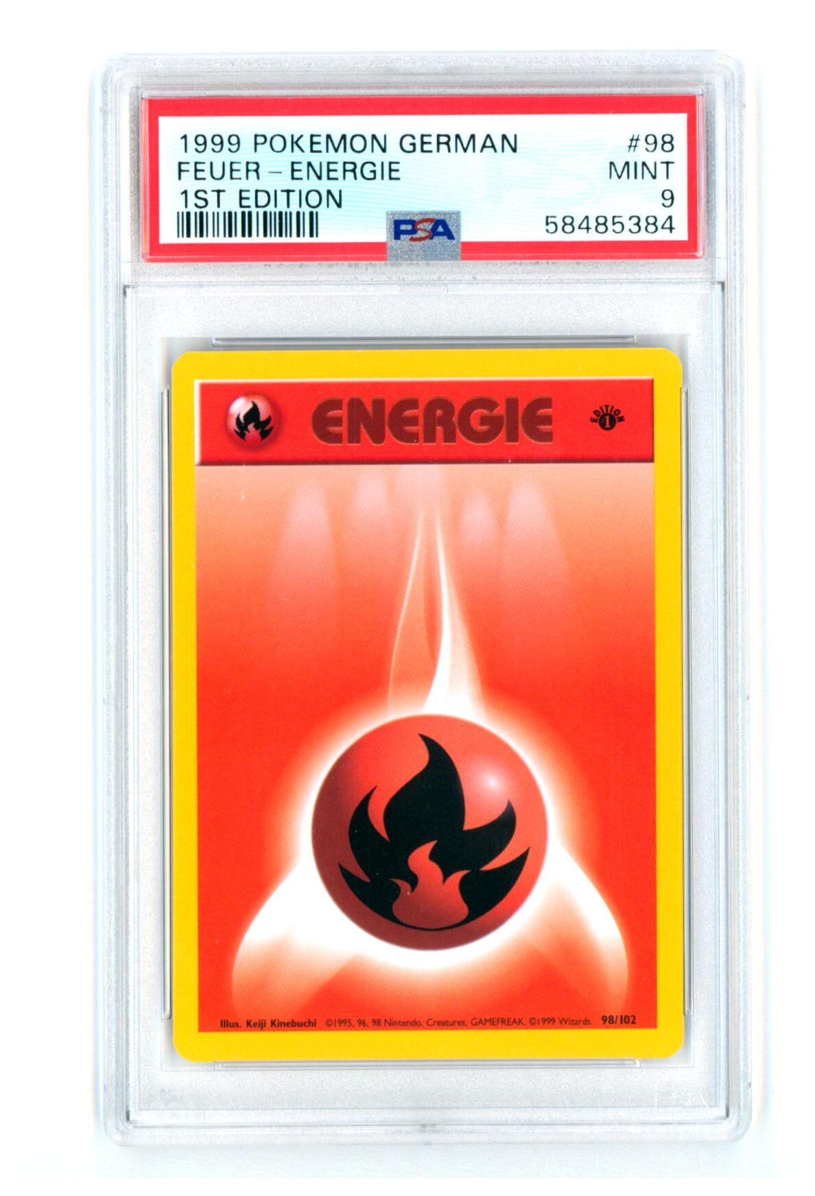 Feuer Energie 98/102 - Base Set - 1st Edition - PSA 9 MINT - Pokémon