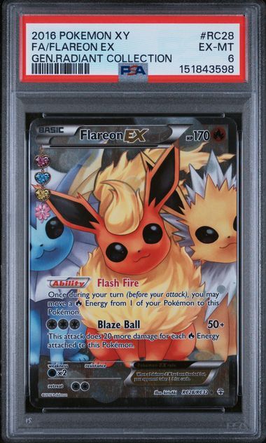 Flareon ex #RC28 - XY Generations Radiant Collection - PSA 6 EX-MT - Pokemon