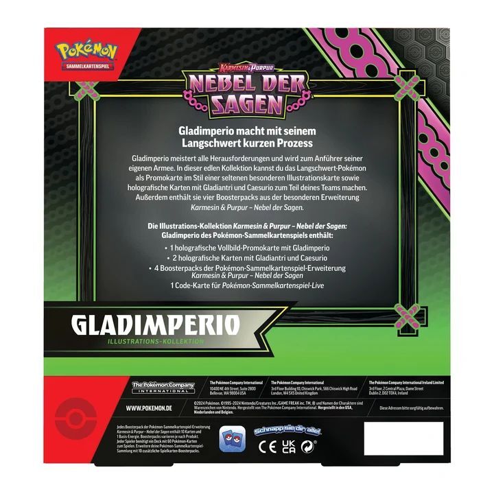 Pokémon TCG: Karmesin & Purpur - Nebel der Sagen - Gladimperio Illustrations-Kollektion Box - DE