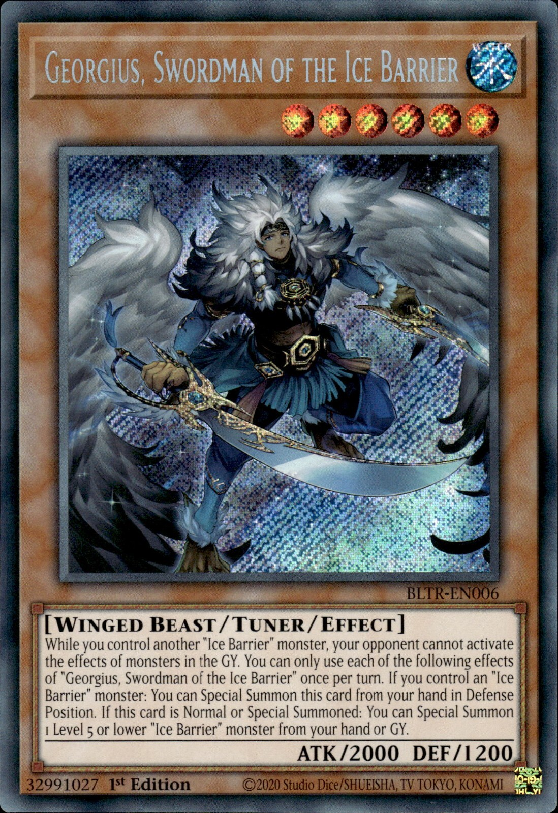 Georgius, Schwertkämpfer der Eisbarriere - BLTR-006 - Secret Rare - 1. Auflage Georgius, Schwertkämpfer der Eisbarriere - BLTR-006 - Secret Rare - 1. Auflage