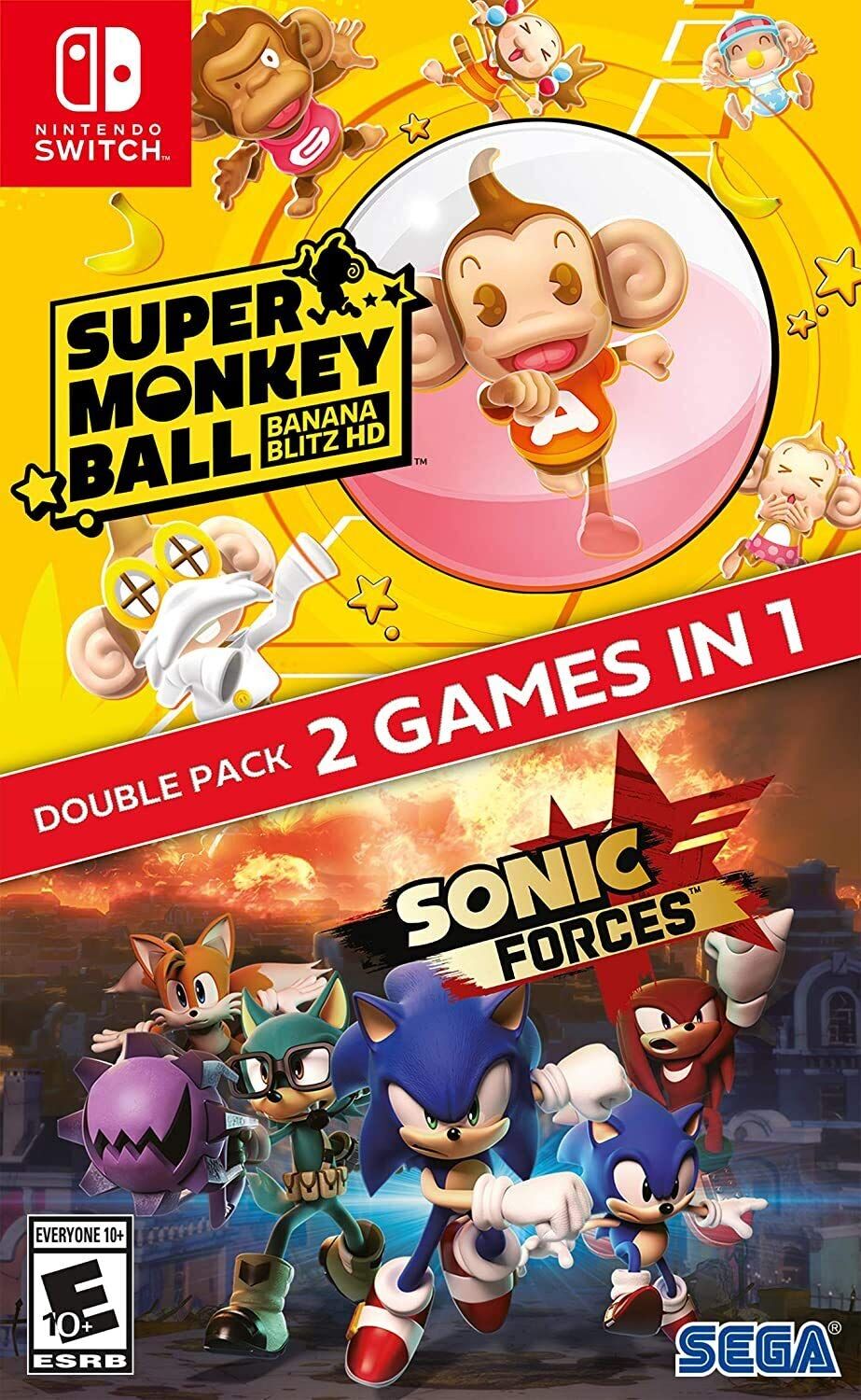 Sonic Forces + Super Monkey Ball: Banana Blitz HD Double Pack - NEW Sealed - Nintendo Switch - US Sonic Forces + Super Monkey Ball: Banana Blitz HD Double Pack - NEW Sealed - Nintendo Switch - US