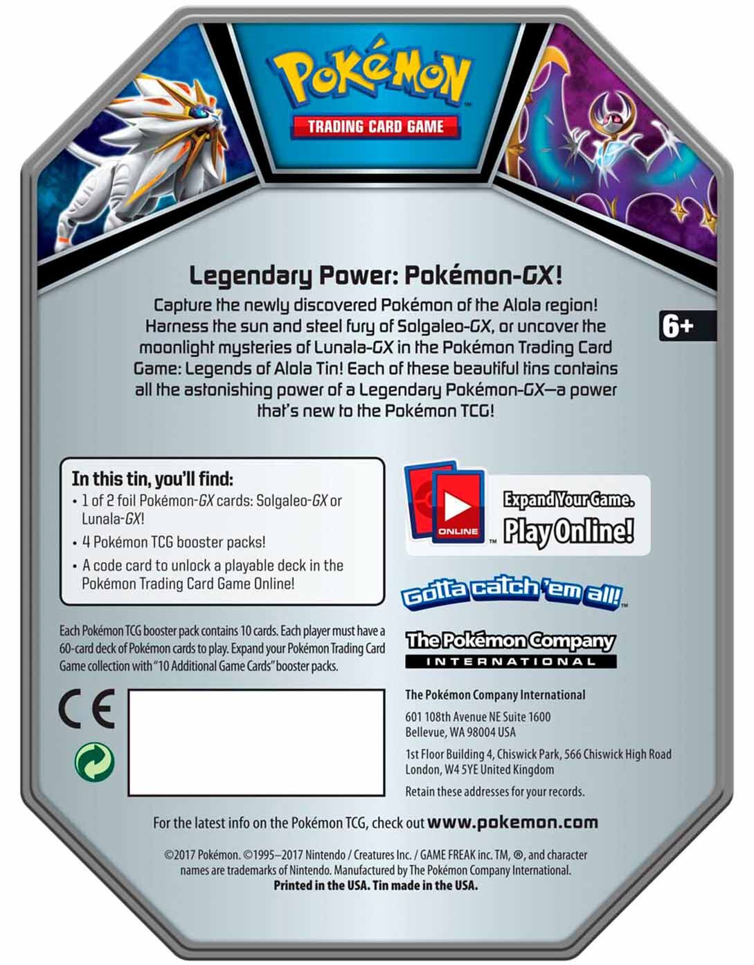 Pokémon Solgaleo GX Tin Box