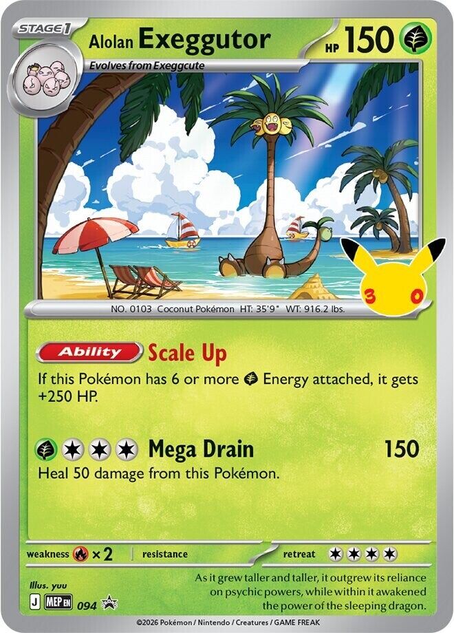 Pokémon TCG: 30th Celebration Tech Sticker Alolan Exeggutor Collection - EN