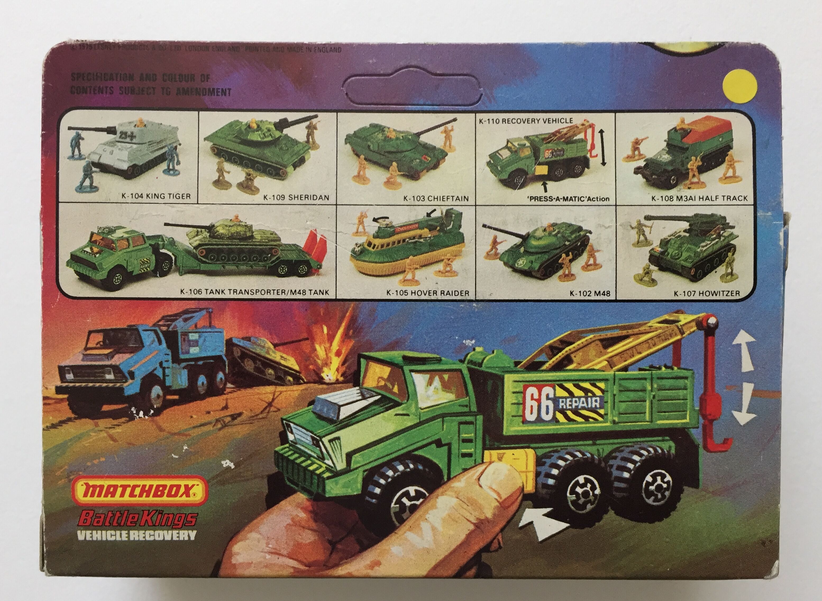 Matchbox Battle Kings Recovery Vehicle K110 1975